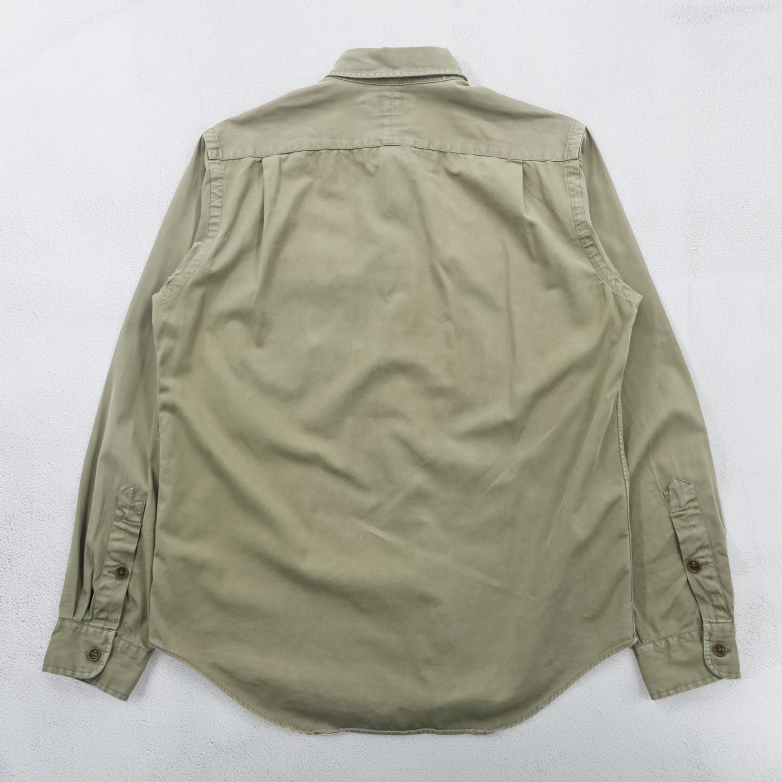Polo Ralph Lauren 90年代 ミリタリー ワークシャツ M カーキ コットン 胸ポケット