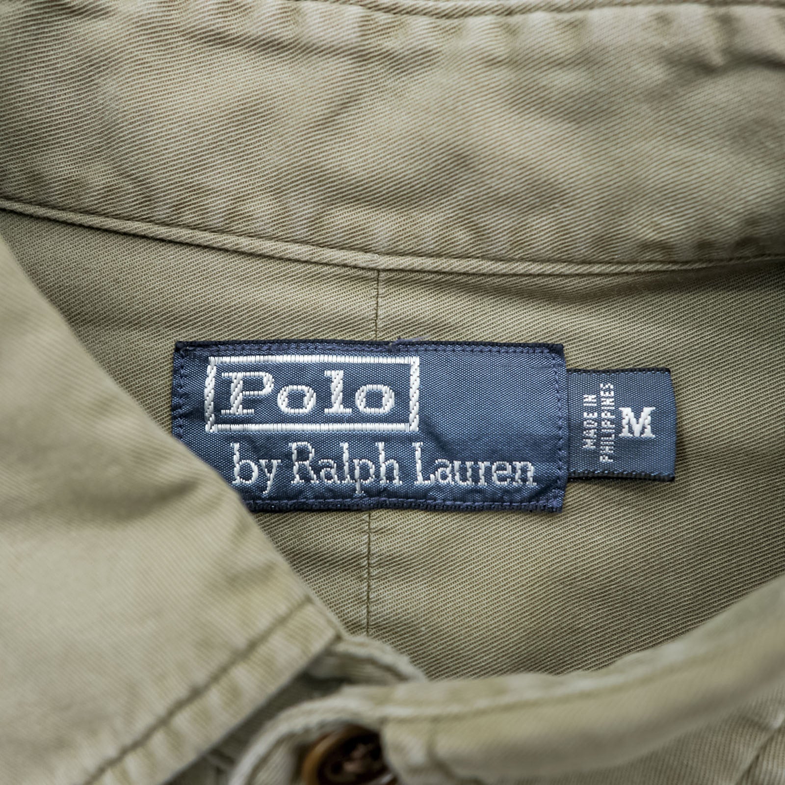 Polo Ralph Lauren 90年代 ミリタリー ワークシャツ M カーキ コットン 胸ポケット