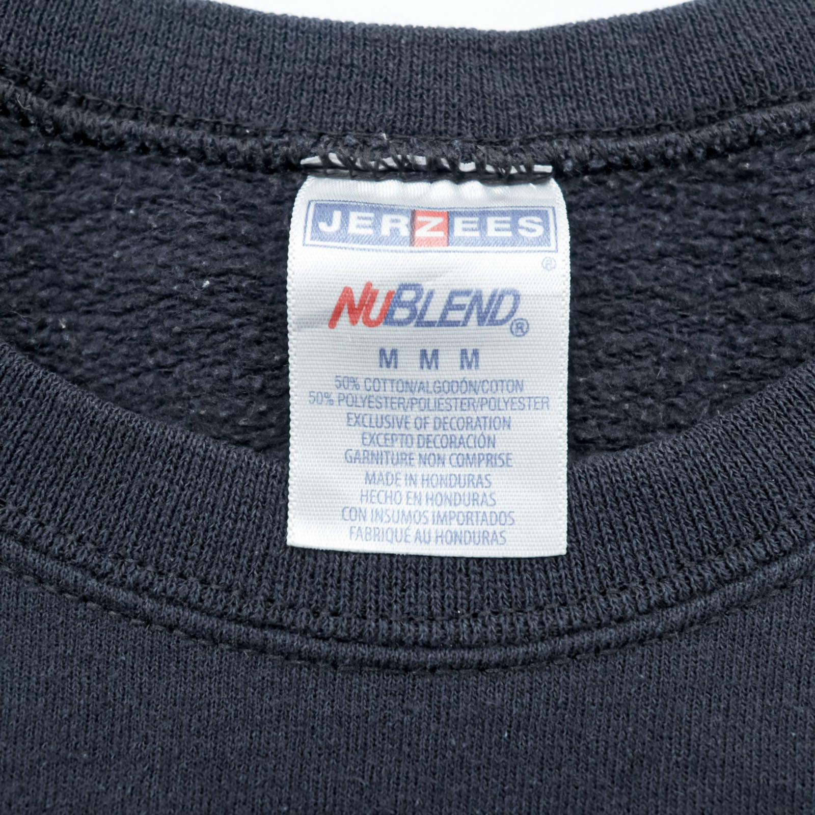 JERZEES カレッジ スウェット トレーナー M ブラック NU BLEND コットン クルーネック CENTRAL アーチロゴ