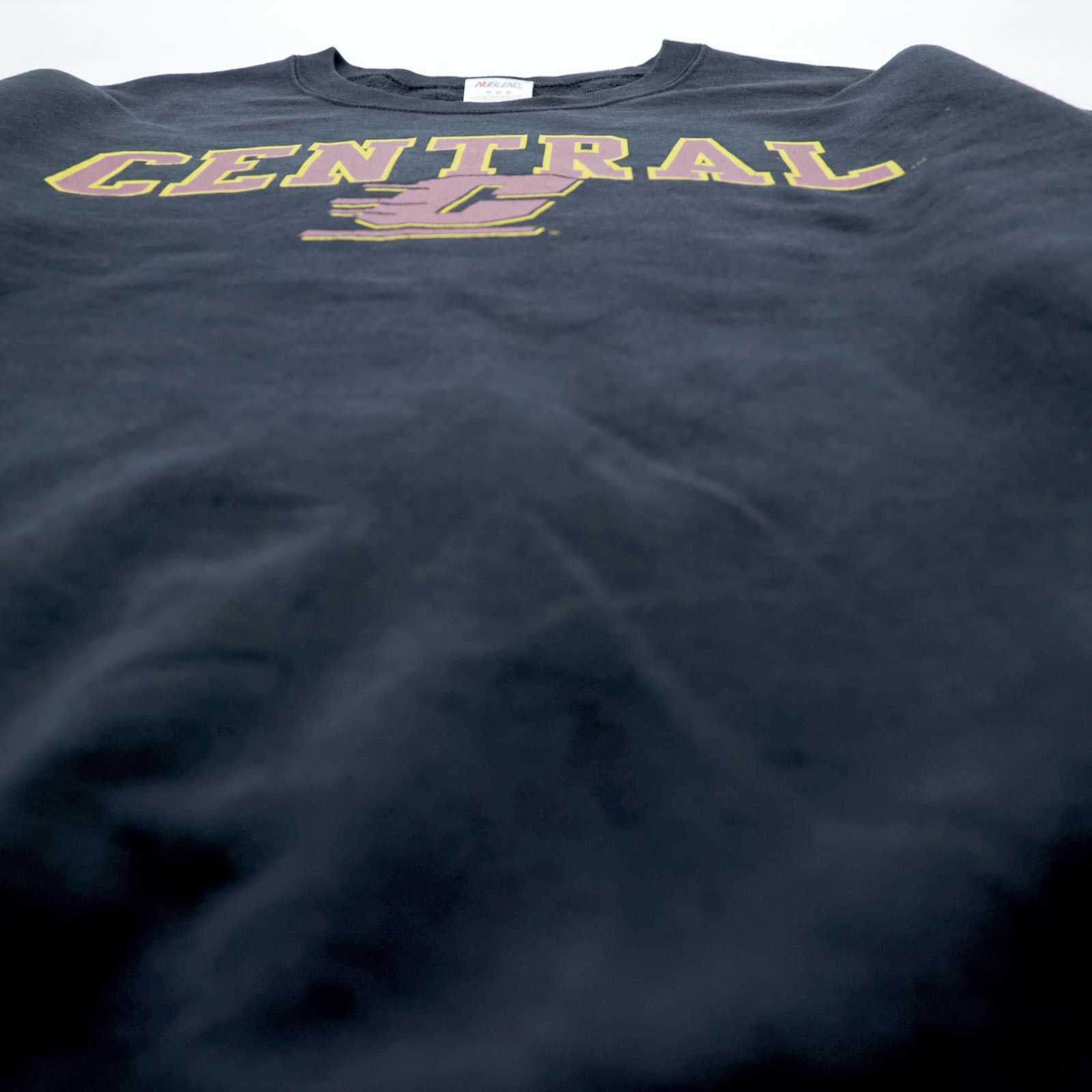 JERZEES カレッジ スウェット トレーナー M ブラック NU BLEND コットン クルーネック CENTRAL アーチロゴ
