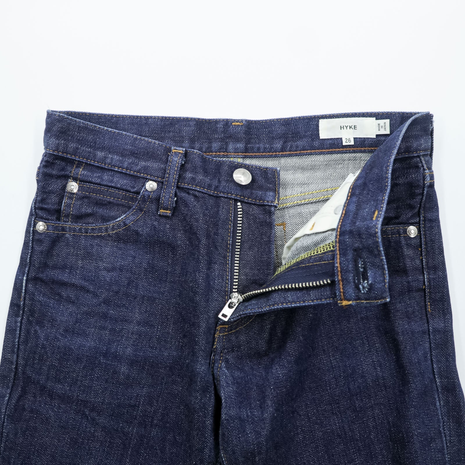 HYKE 日本製 タイトスリム デニムパンツ ジーンズ M インディゴ 濃紺 TIGHT SLIM