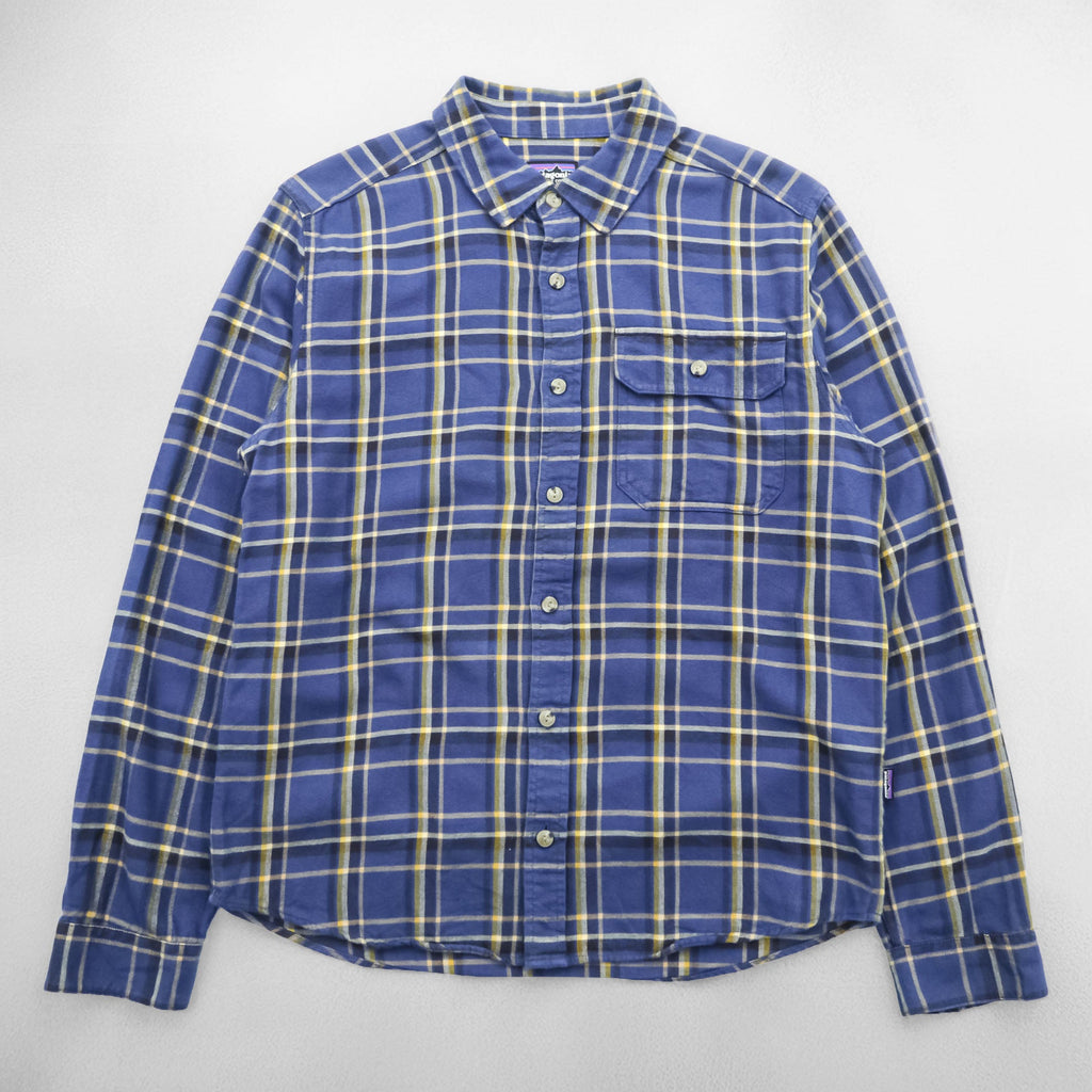 Patagonia ロングスリーブ ライトウェイト フィヨルド フランネルシャツ S ブルー チェック 42410