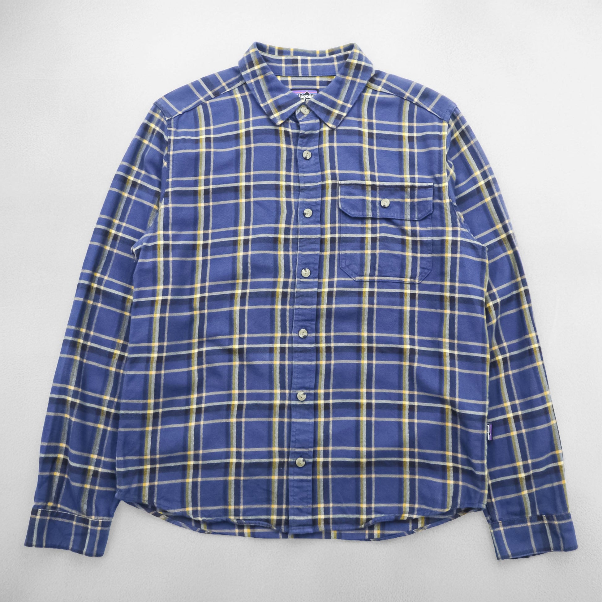 Patagonia ロングスリーブ ライトウェイト フィヨルド フランネルシャツ S ブルー チェック 42410