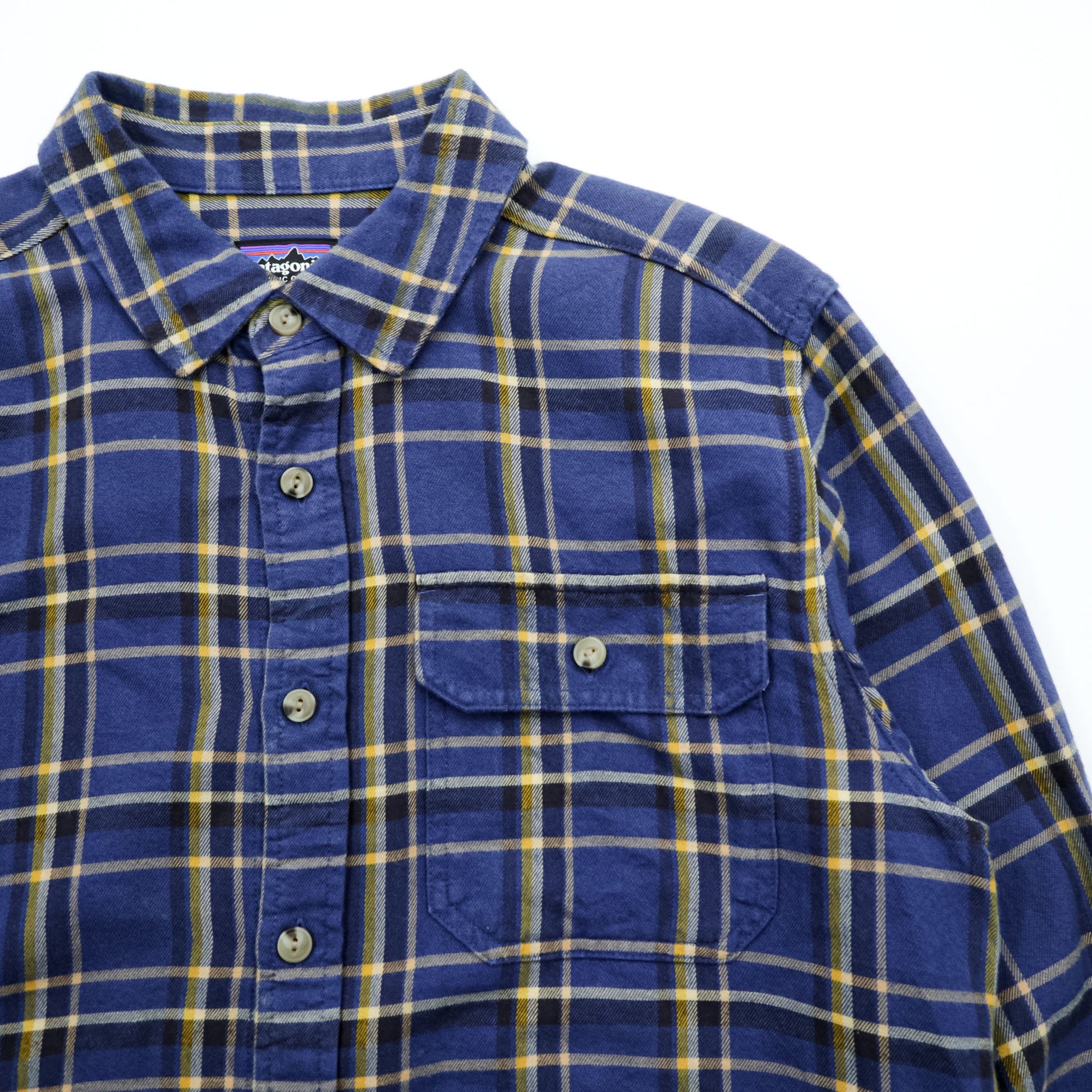 Patagonia ロングスリーブ ライトウェイト フィヨルド フランネルシャツ S ブルー チェック 42410