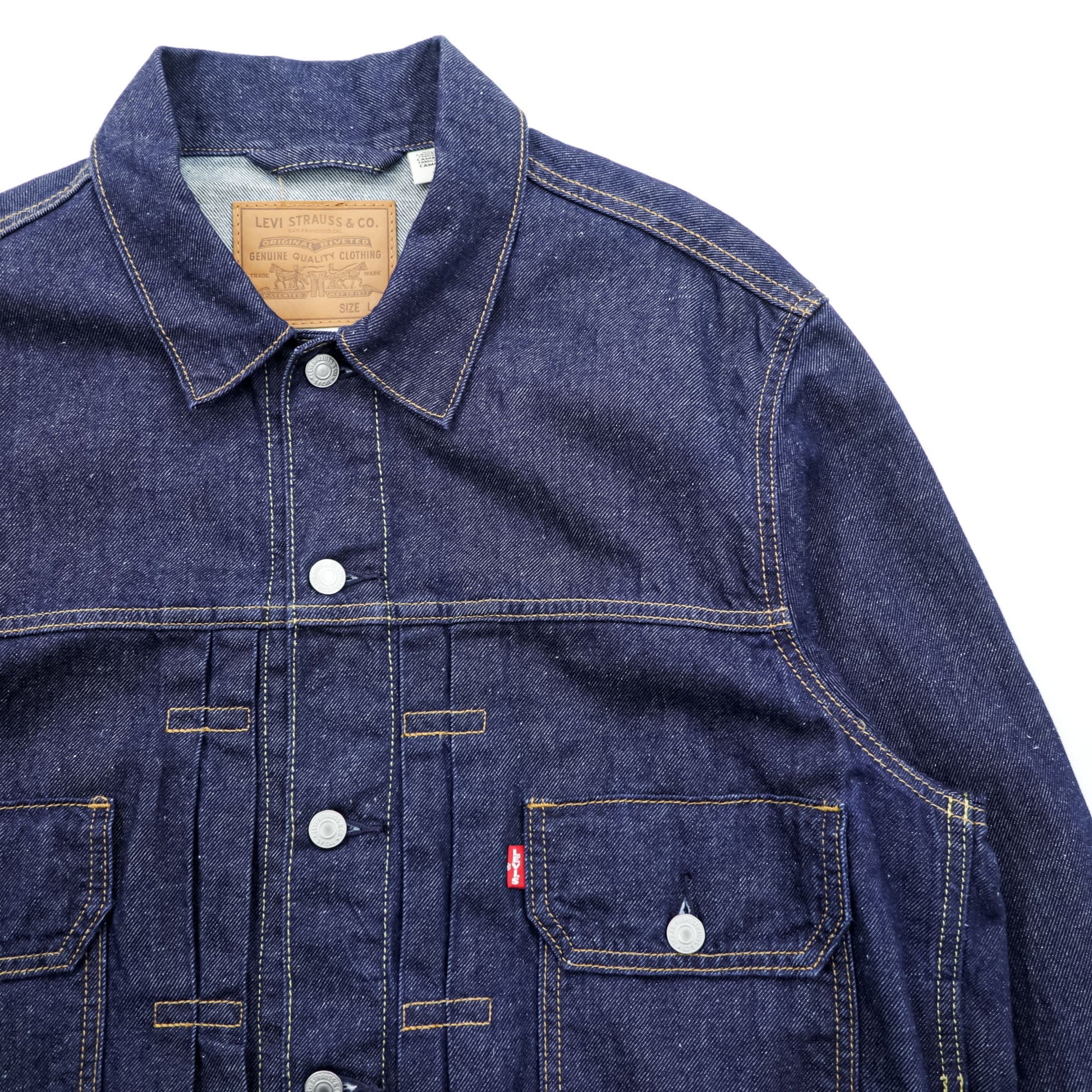 Levi's 2ndタイプ ビッグE デニム トラッカージャケット TYPE II Gジャン L インディゴ タック プリーツ ルーズフィット 濃紺 PREMIUM 56862-0002