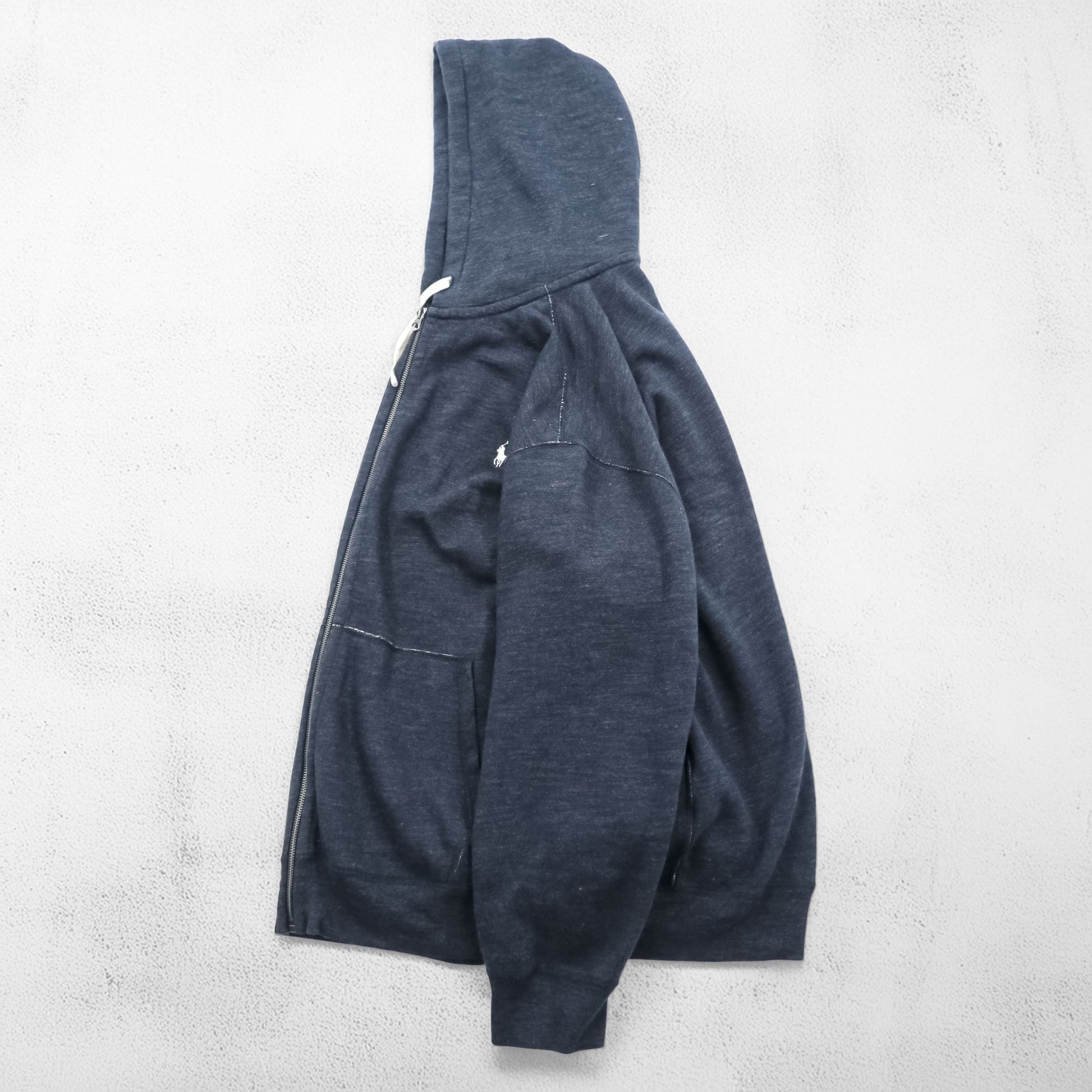 Polo Ralph Lauren リバースウィーブ ジップパーカー 3XL グレー スモールポニー 刺繍 ロゴ ビッグサイズ フロントポケット