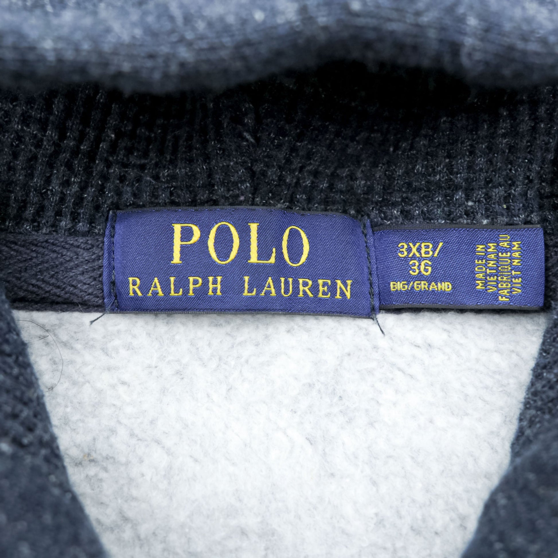 Polo Ralph Lauren リバースウィーブ ジップパーカー 3XL グレー スモールポニー 刺繍 ロゴ ビッグサイズ フロントポケット