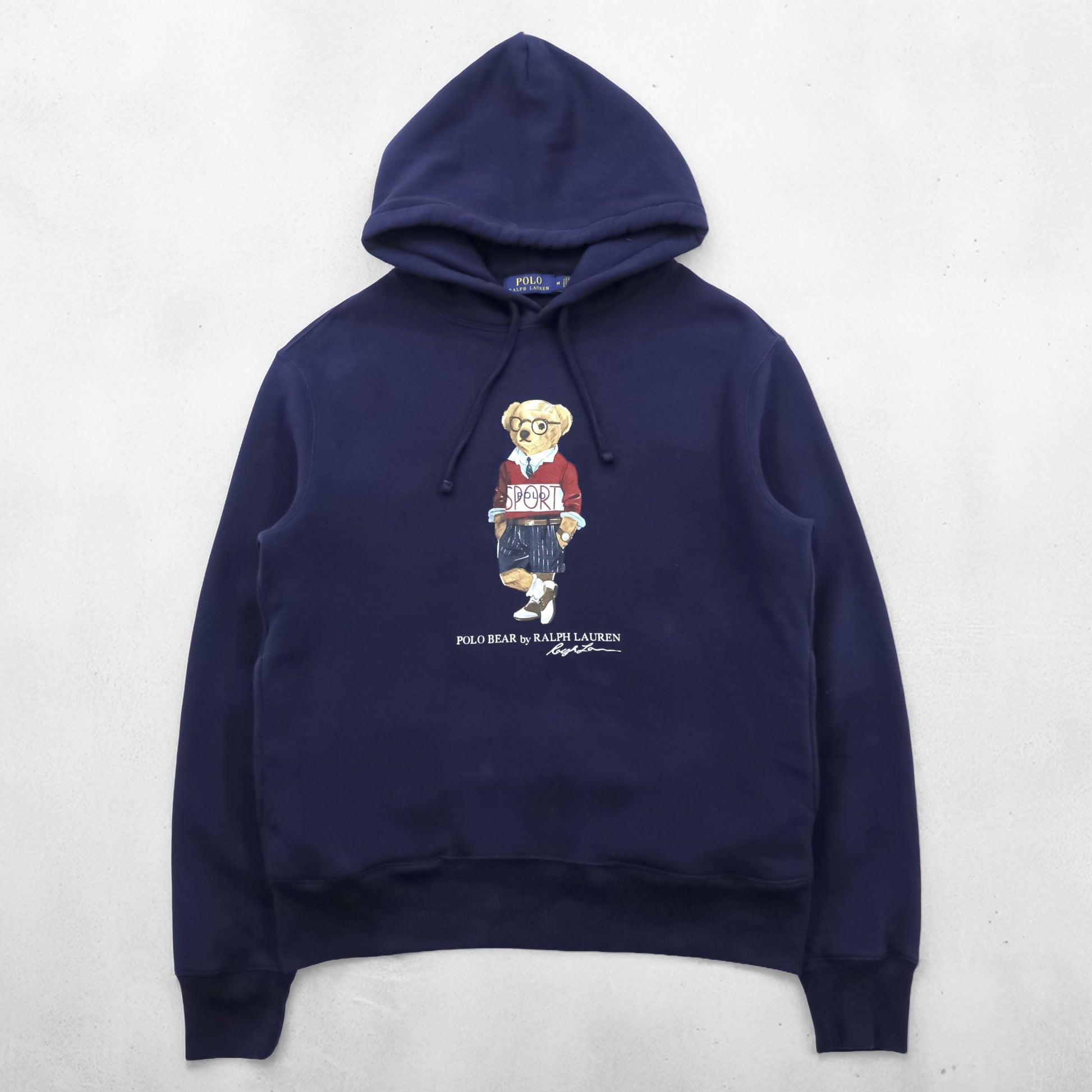 Polo Ralph Lauren ポロベア プルオーバー パーカー M ネイビー サイドポケット コットン