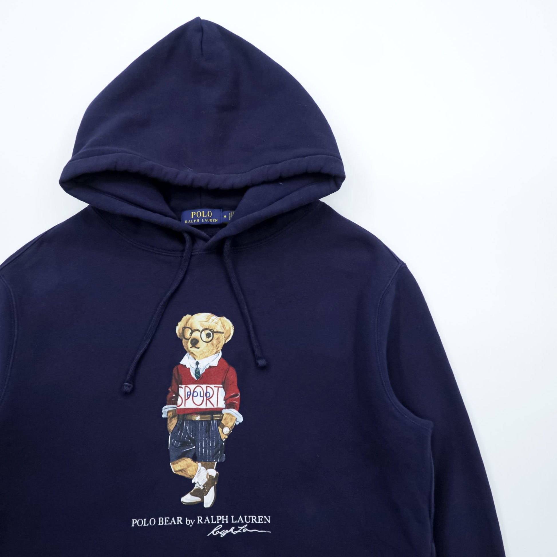 Polo Ralph Lauren ポロベア プルオーバー パーカー M ネイビー サイドポケット コットン