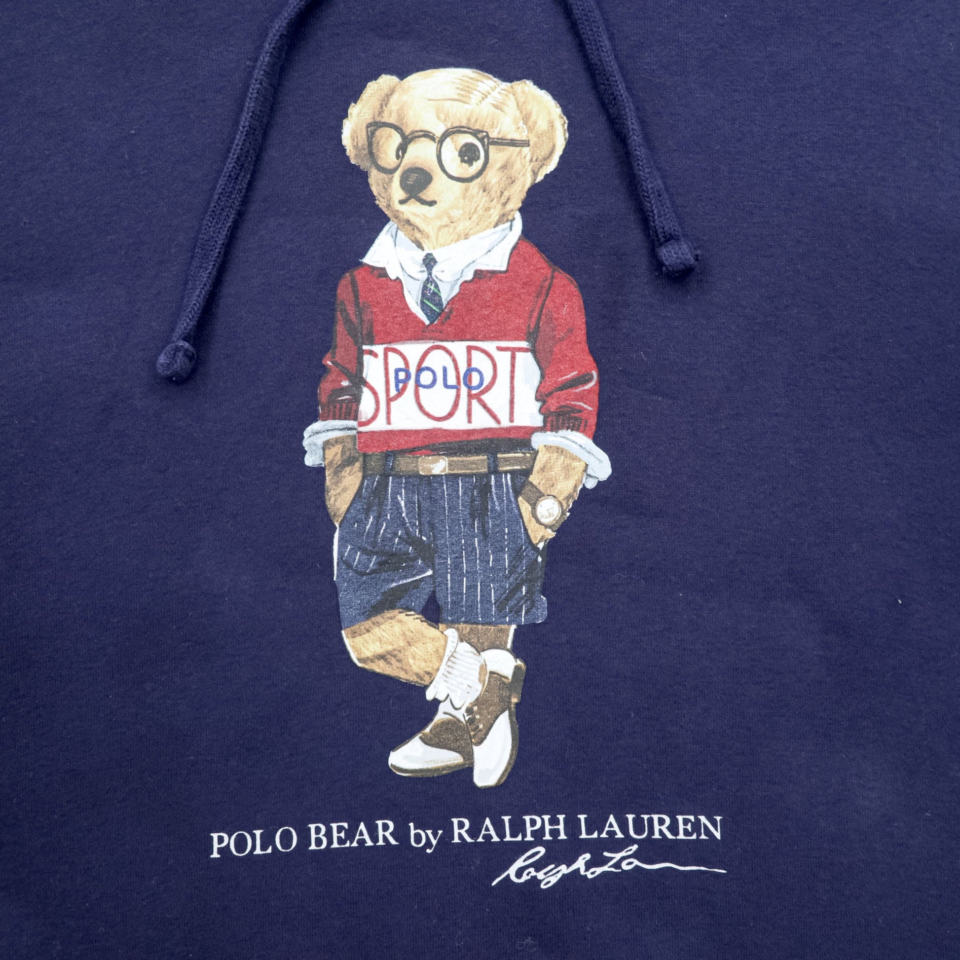 Polo Ralph Lauren ポロベア プルオーバー パーカー M ネイビー サイドポケット コットン