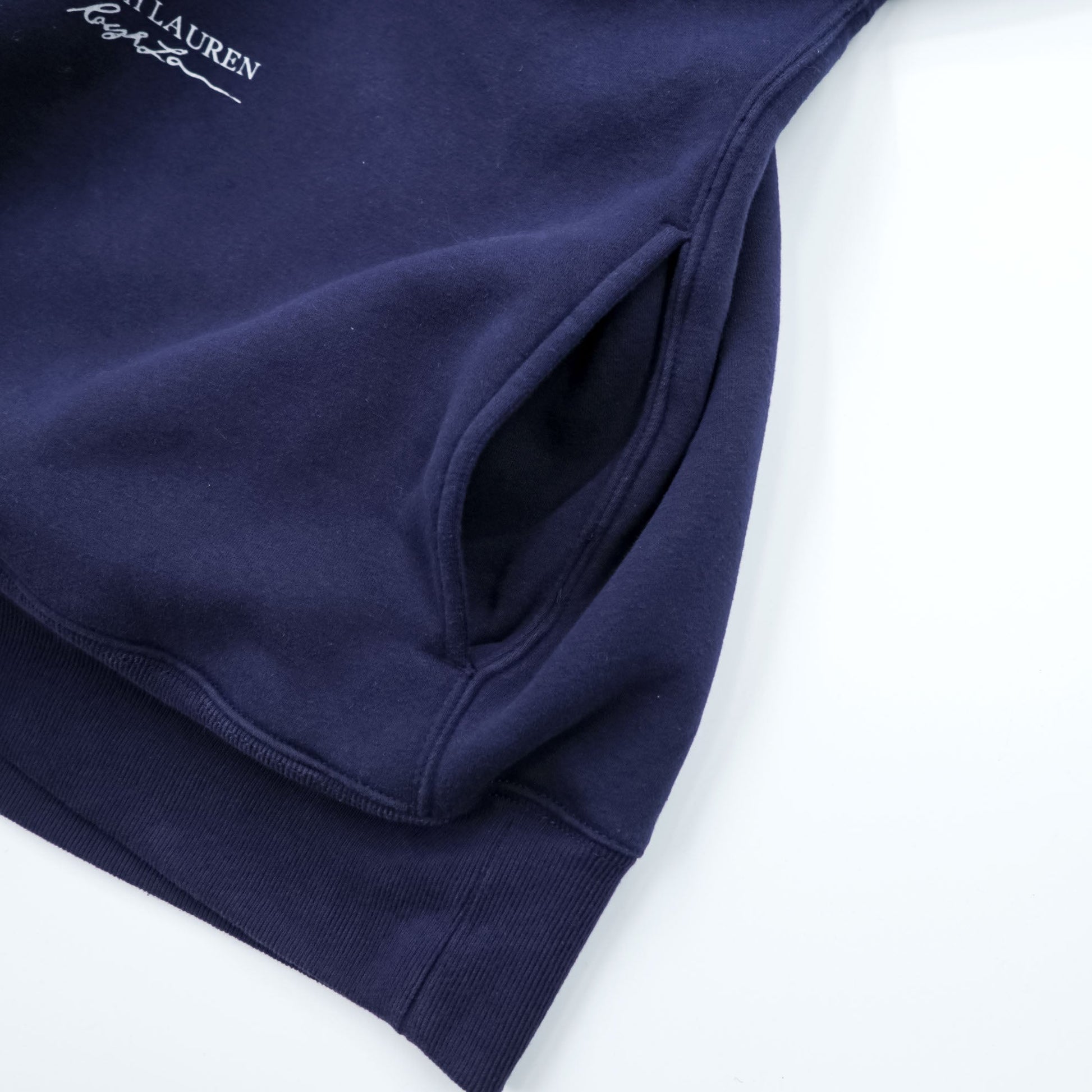 Polo Ralph Lauren ポロベア プルオーバー パーカー M ネイビー サイドポケット コットン