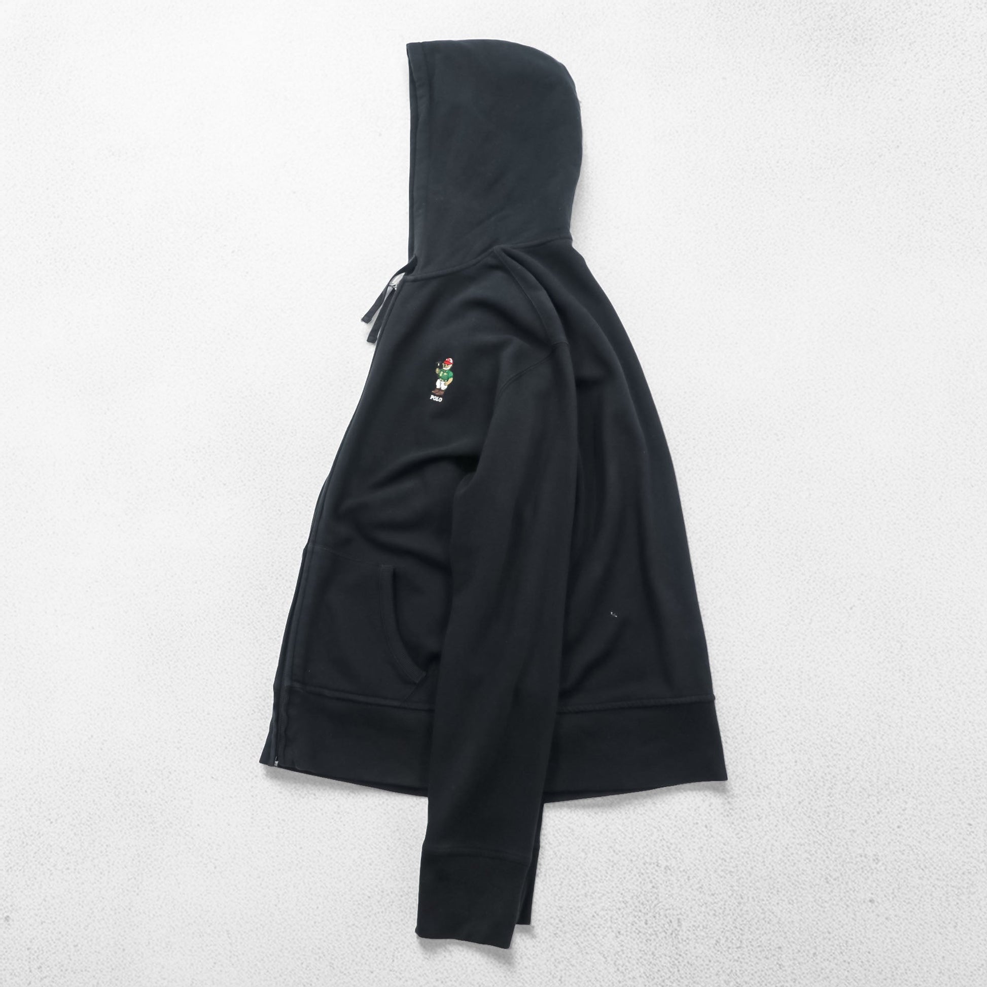 Polo Ralph Lauren ポロベア ジップパーカー L ブラック フロントポケット コットン
