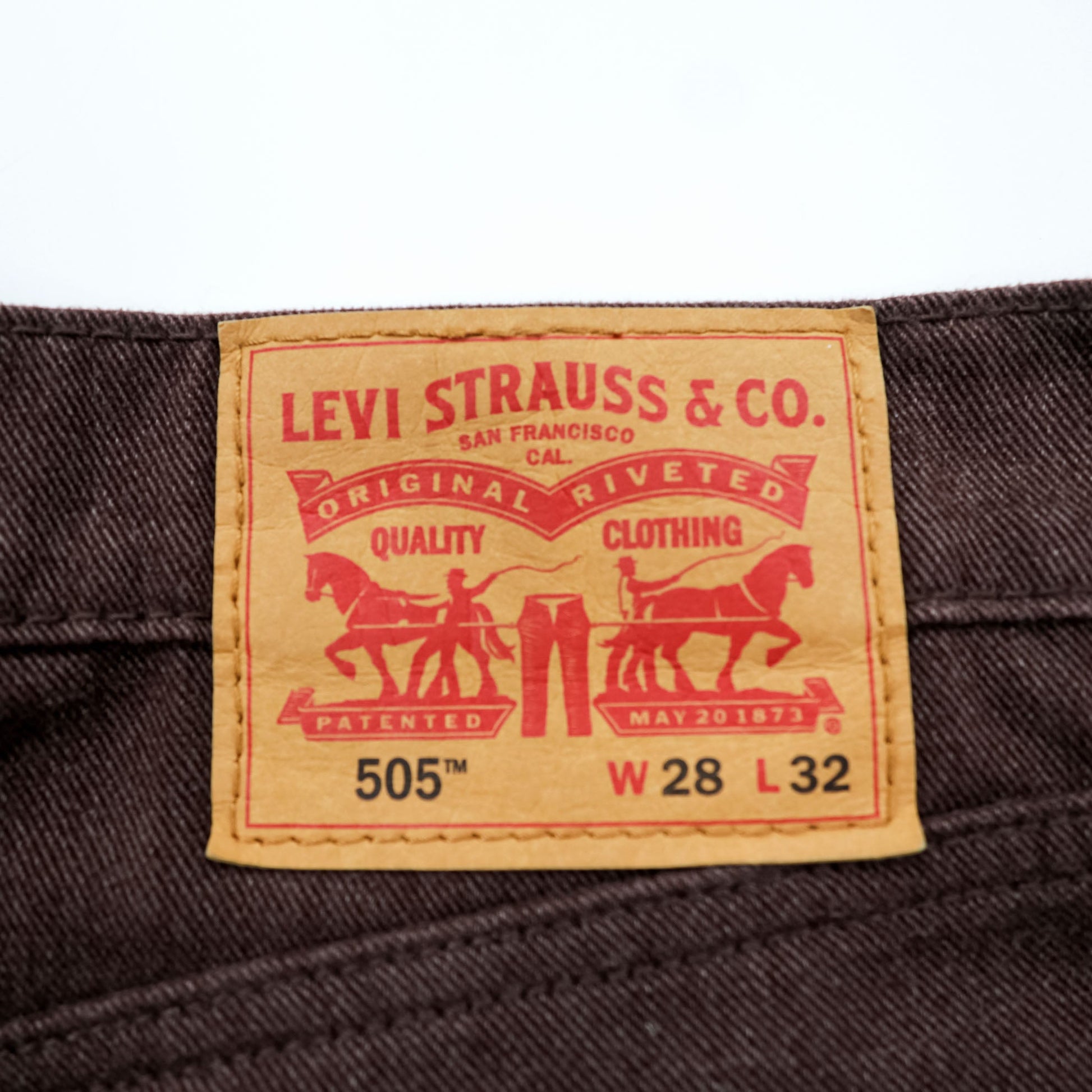 Levi's 505 デニムパンツ ジーンズ S ダークブラウン ストレッチ レギュラーフィット 00505-2241