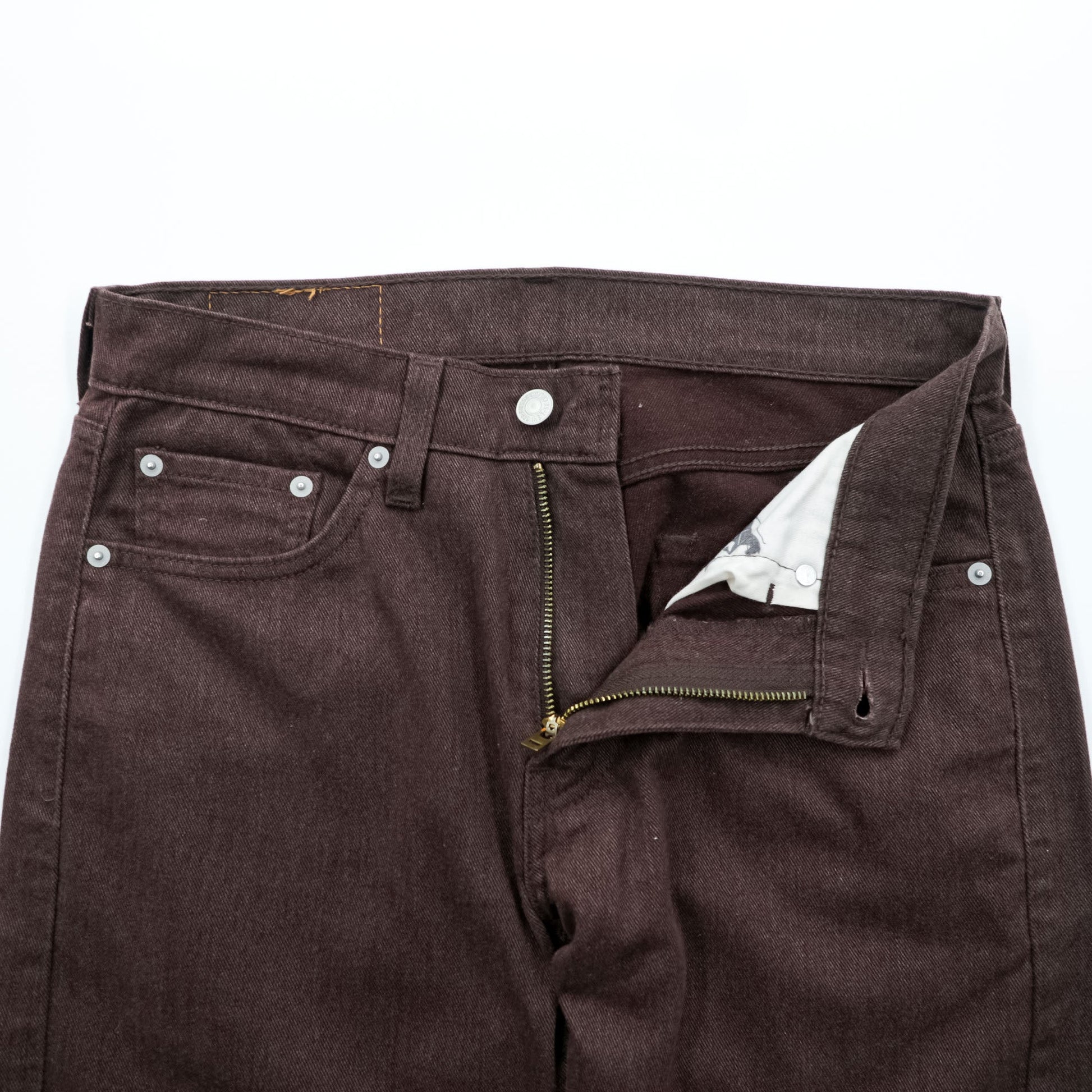Levi's 505 デニムパンツ ジーンズ S ダークブラウン ストレッチ レギュラーフィット 00505-2241