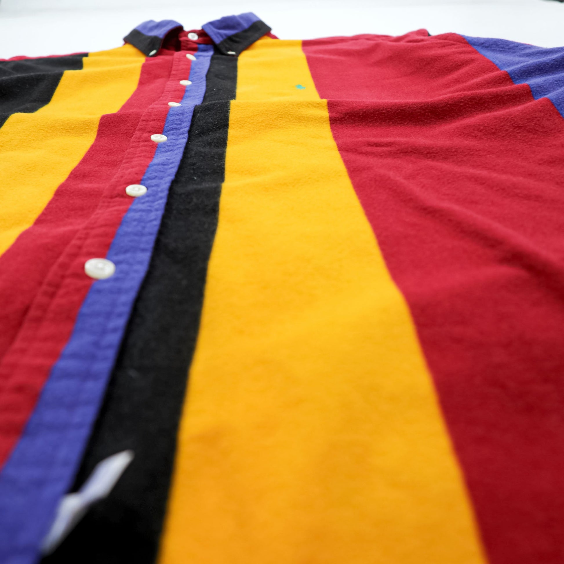 Ralph Lauren 90年代 マルチストライプ ボタンダウンシャツ XL マルチカラー クレイジーパターン スモールポニー刺繍