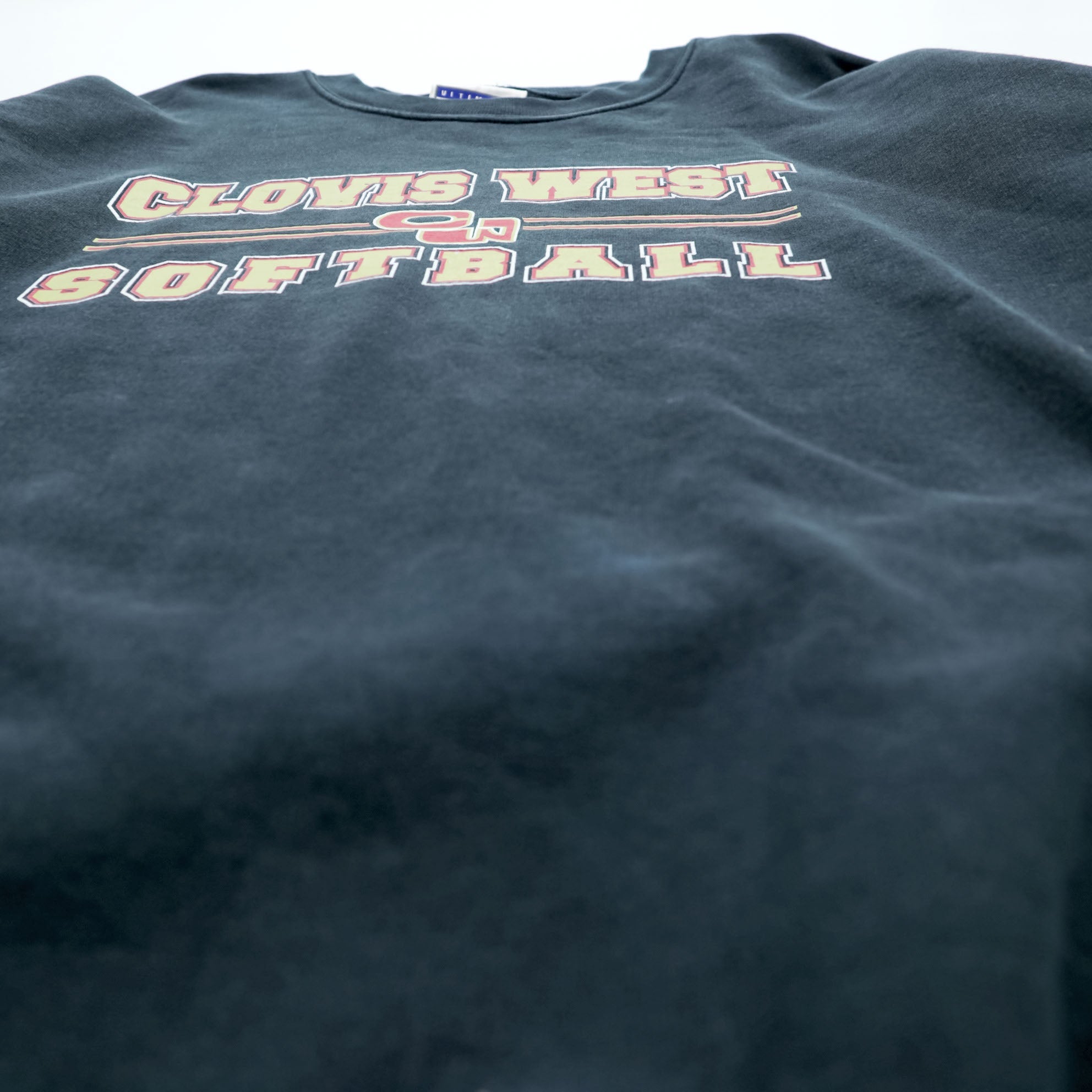 Hanes 90年代 ヴィンテージ カレッジ スウェット トレーナー XL ブラック ULTIMATE コットン CLOVIS WEST SOFTBALL