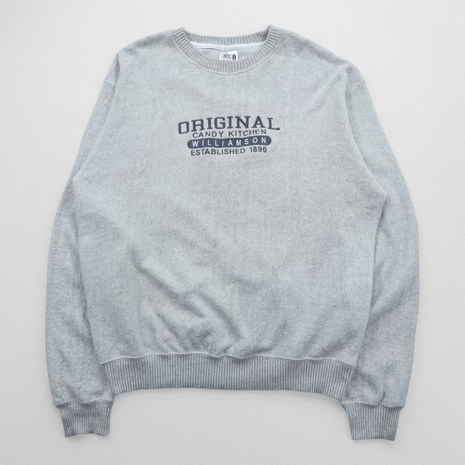 ESY SURF CO. 00年代 ヴィンテージ カレッジ 刺繍 スウェット トレーナー XL グレー ORIGINAL CANDY KITCHEN WILLIAMSON