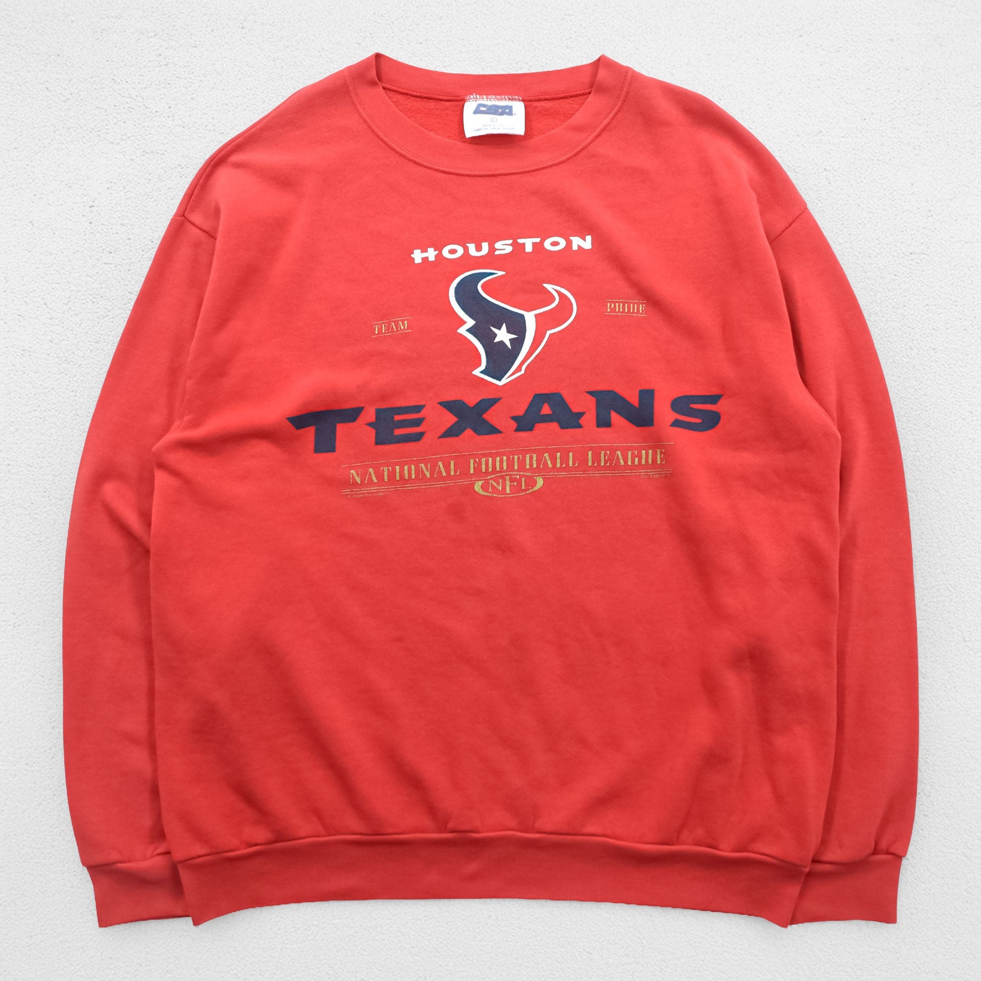 CSA 90年代 USA製 ヴィンテージ スウェット トレーナー L レッド コットン HOUSTON TEXANS