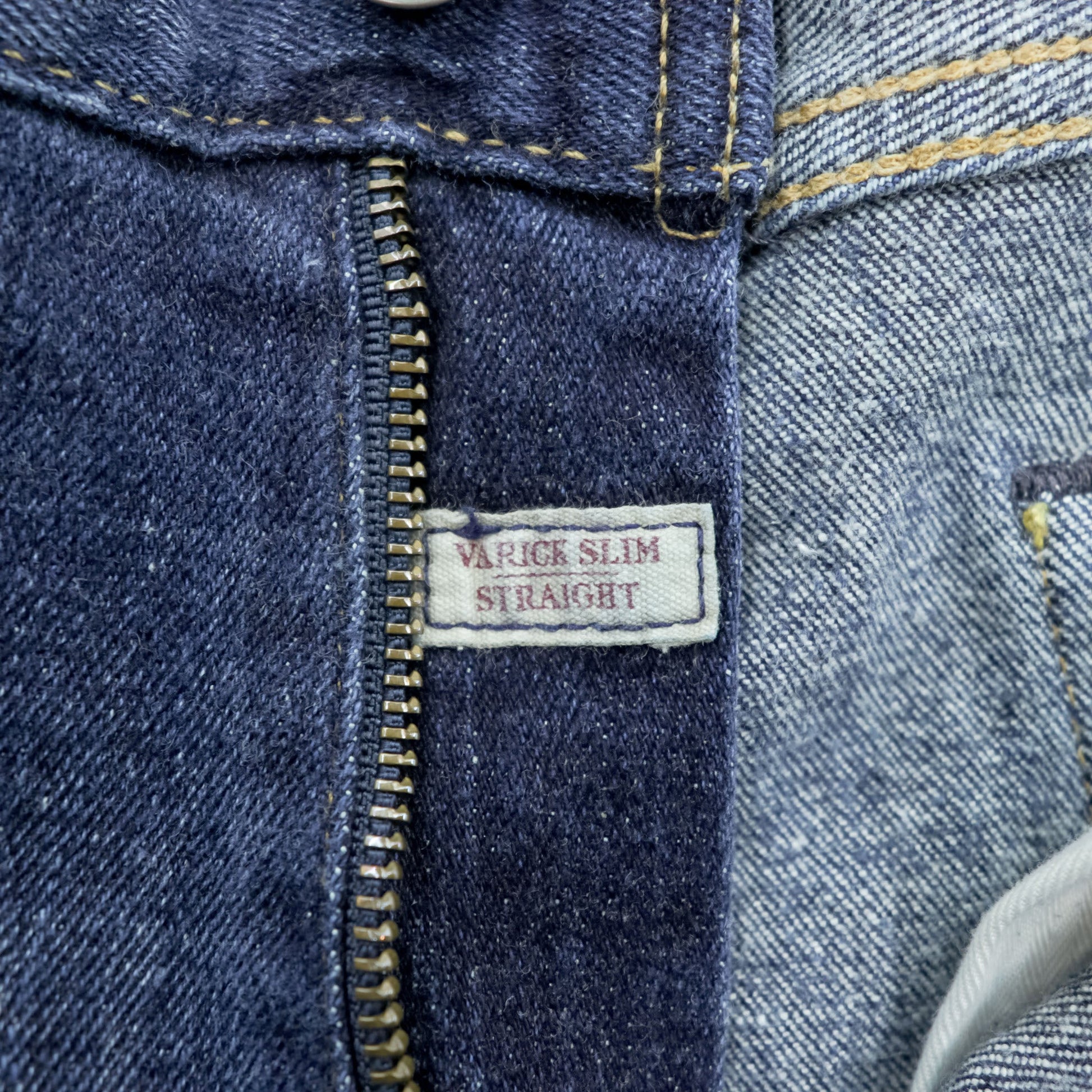 Polo Ralph Lauren ヴィンテージ加工 ストレート デニムパンツ ジーンズ L ストレッチ インディゴブルー レザーパッチ VARICK SLIM STRAIGHT