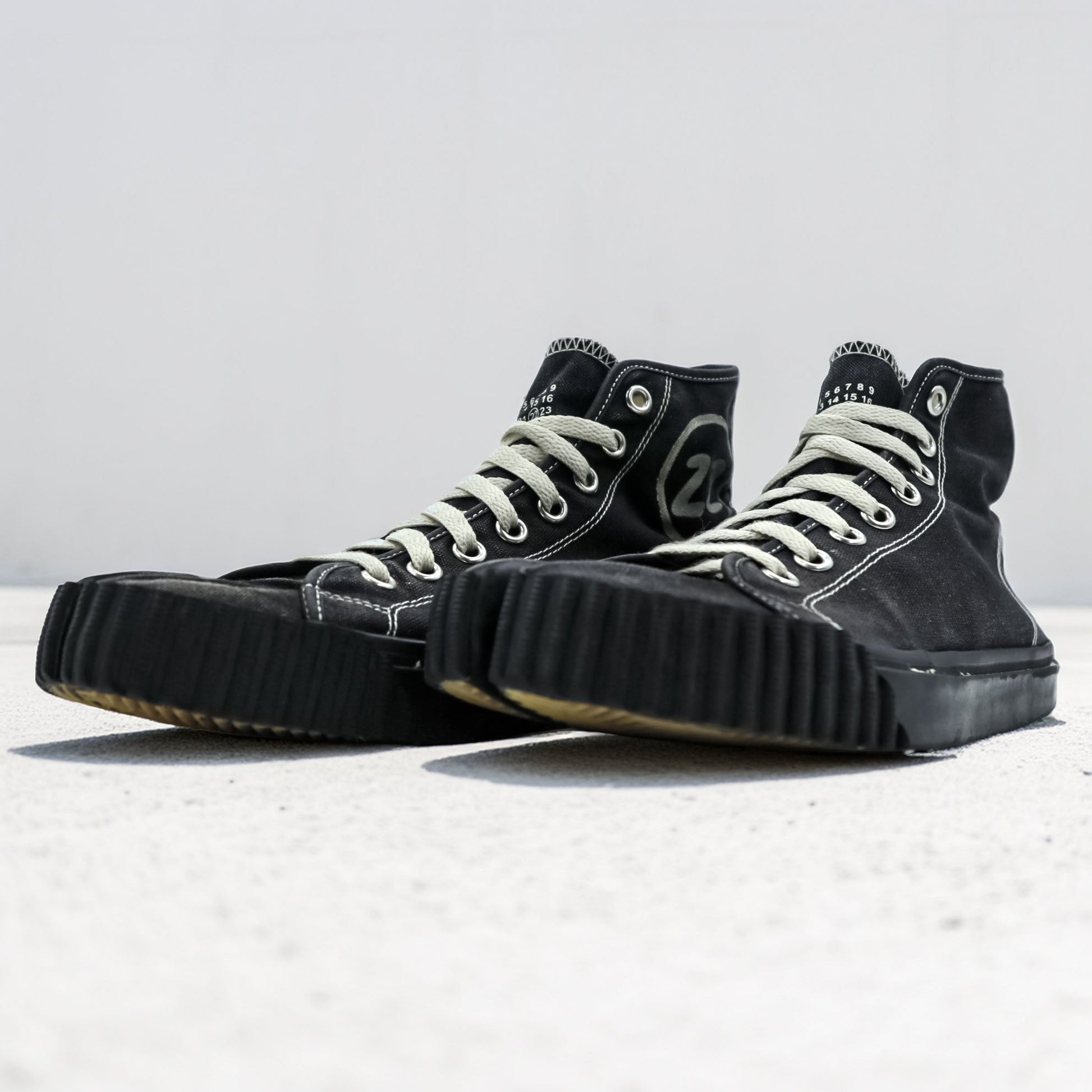 Maison Margiela タビ キャンバス ハイ 足袋 ハイカットスニーカー 26cm ブラック 22 S37WS0577
