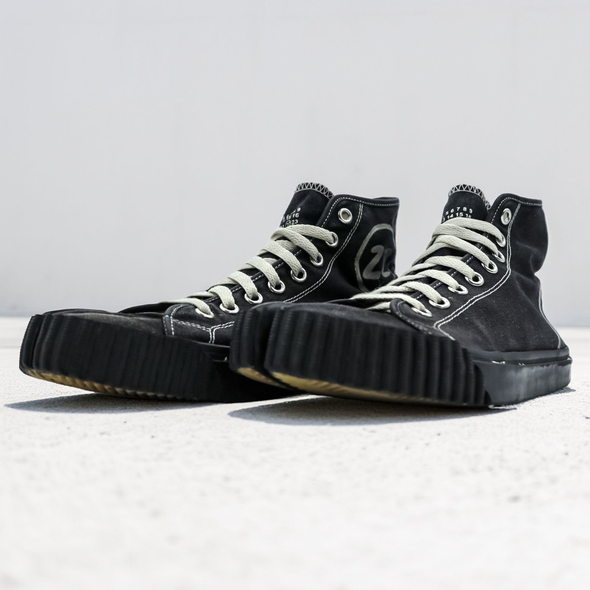 Maison Margiela タビ キャンバス ハイ 足袋 ハイカットスニーカー 26cm ブラック 22 S37WS0577
