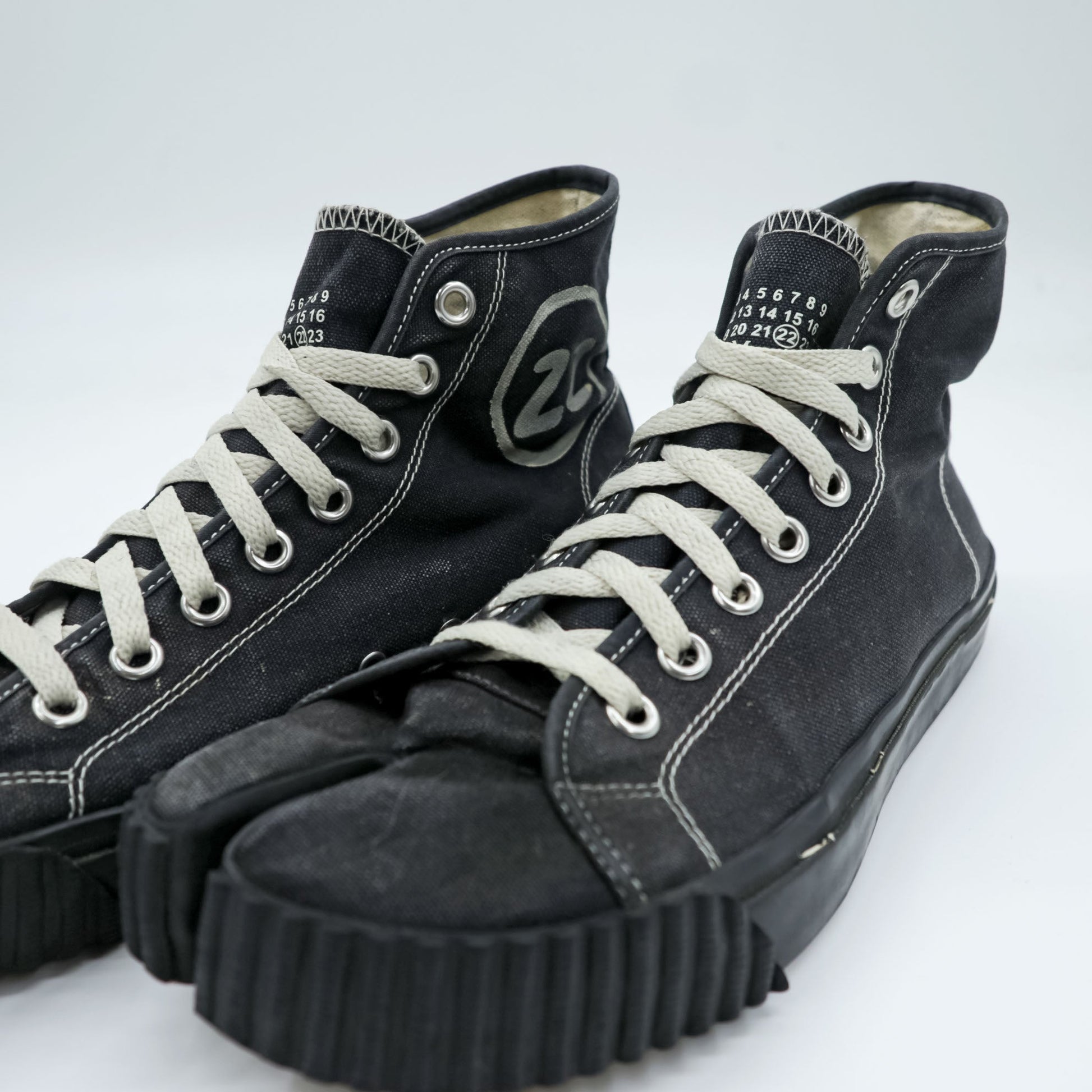 Maison Margiela タビ キャンバス ハイ 足袋 ハイカットスニーカー 26cm ブラック 22 S37WS0577