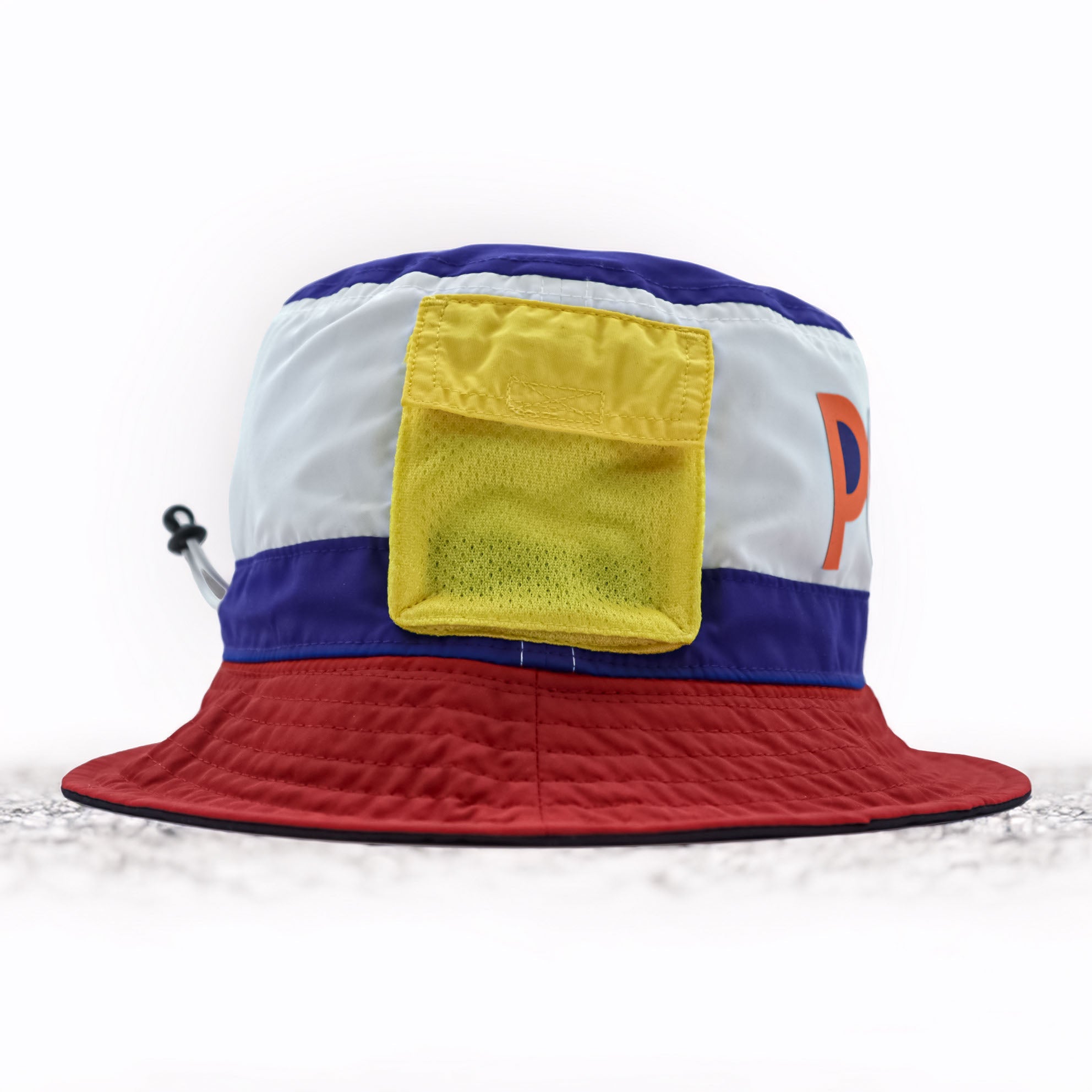 Polo Ralph Lauren リバーシブル カラーブロックド バケットハット メッシュポケット バンジーコード