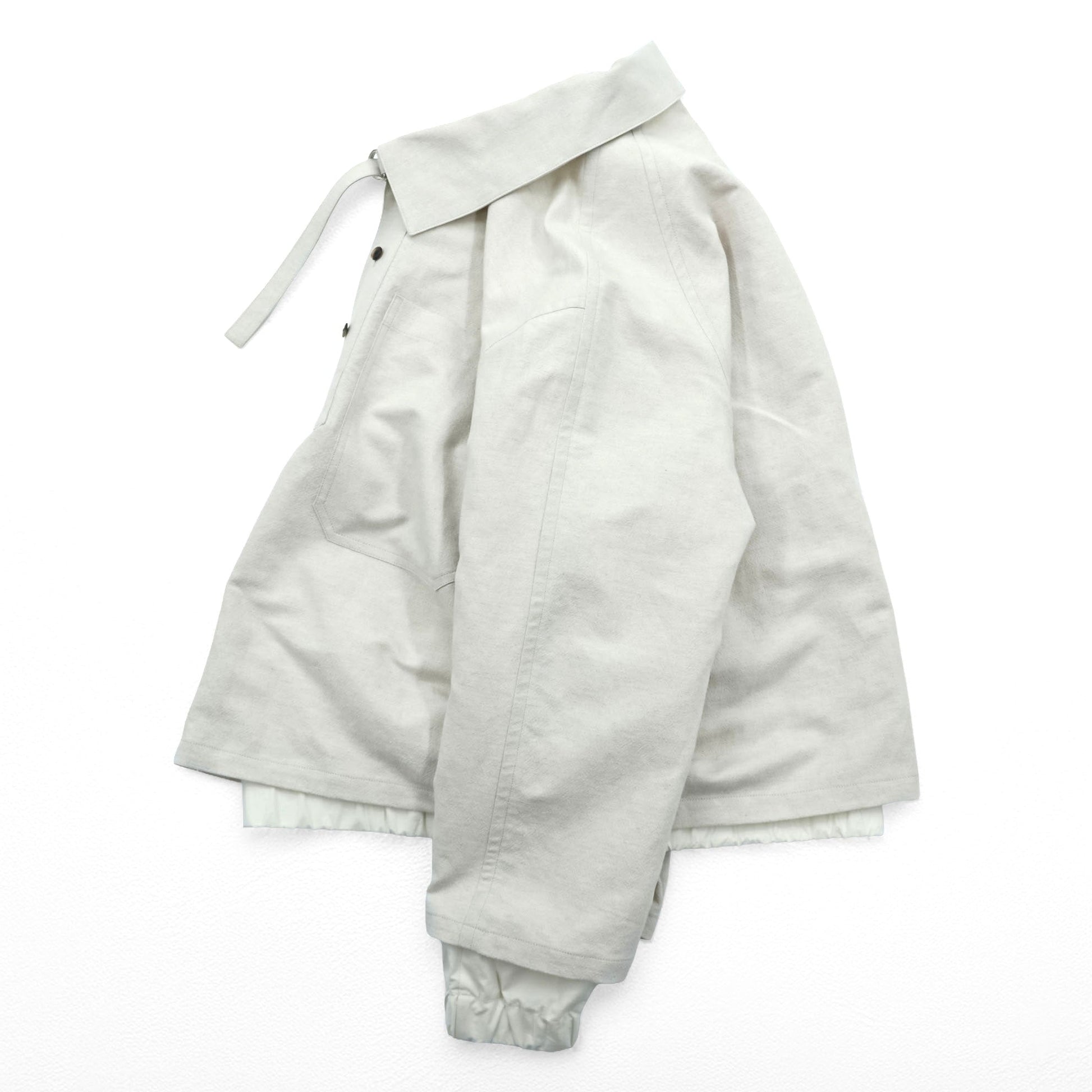 URU TOKYO プルオーバーブルゾン レイヤードジャケット S ベージュ リネン 短丈 PULLOVER LAYERED BLOUSON 22SCL01 日本製