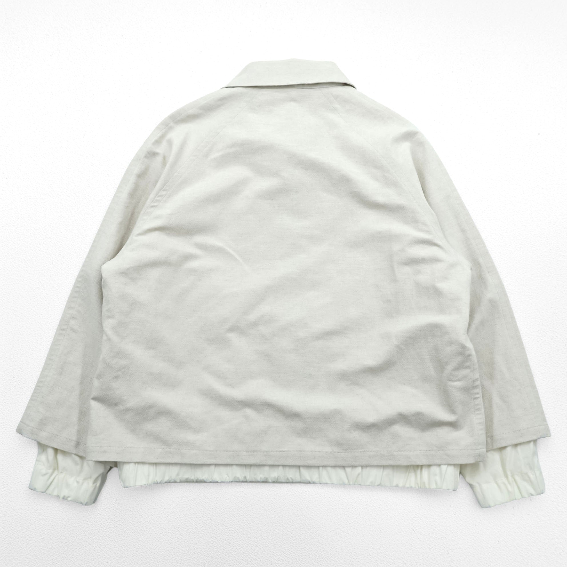 URU TOKYO プルオーバーブルゾン レイヤードジャケット S ベージュ リネン 短丈 PULLOVER LAYERED BLOUSON 22SCL01 日本製