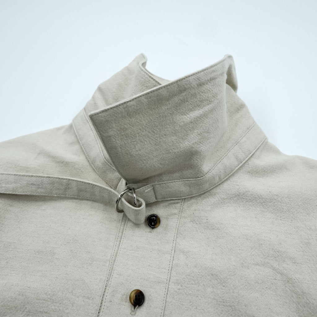 URU TOKYO プルオーバーブルゾン レイヤードジャケット S ベージュ リネン 短丈 PULLOVER LAYERED BLOUSON 22SCL01 日本製
