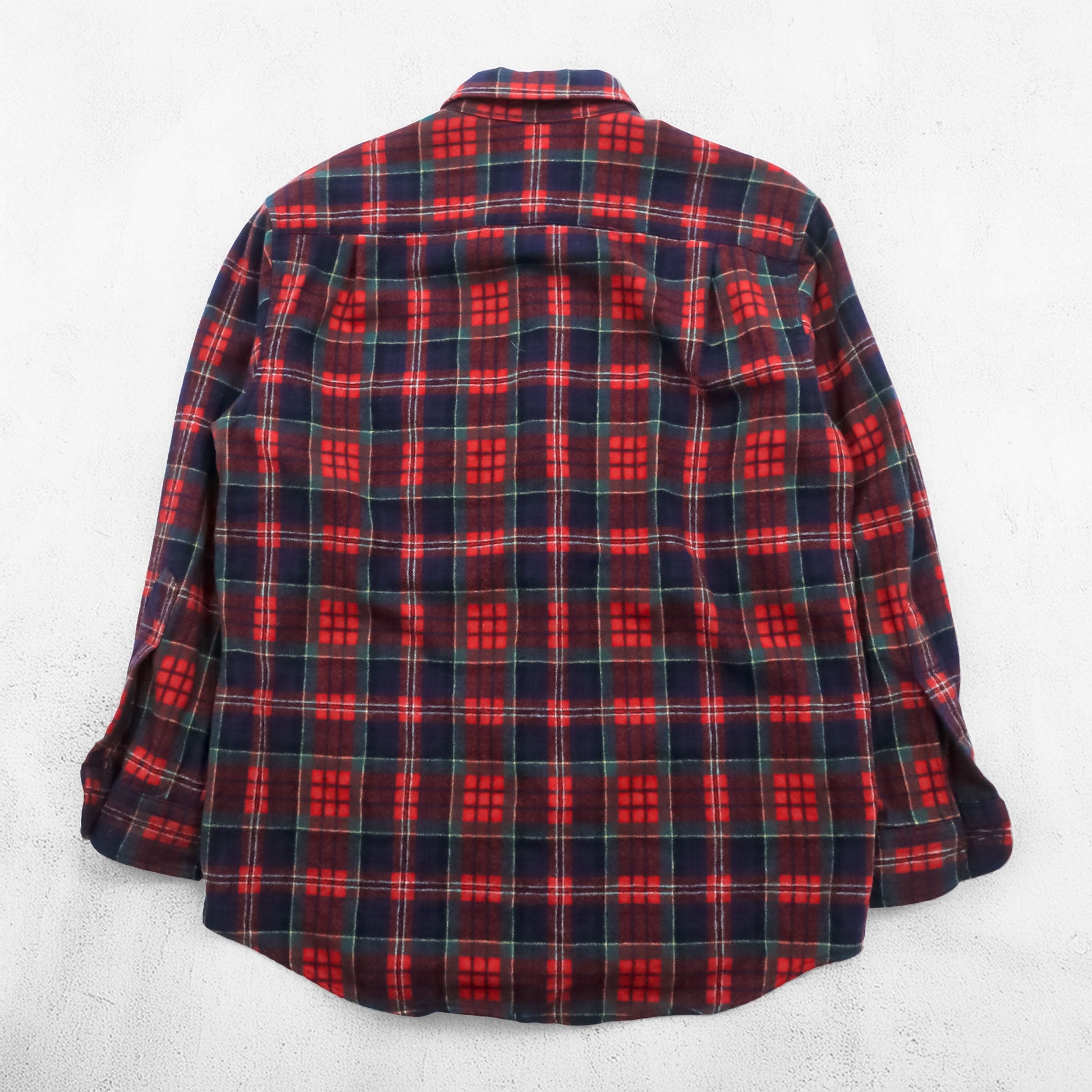 PENDLETON フランネルシャツ 長袖 ウールシャツ M チェック レッド 胸ポケット VIRGIN WOOL