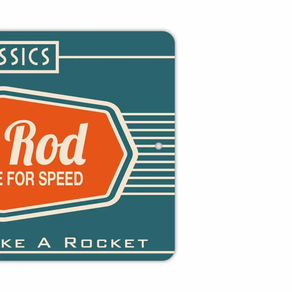 [Insegna rettangolare] Insegna retrò Hot Rod/Insegna americana originale (circa 20x30 cm)