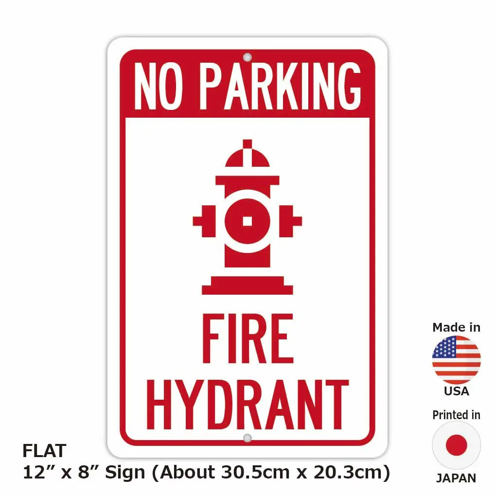 【Insegna rettangolare】Divieto di parcheggio per idrante antincendio/Insegna originale americana (circa 20x30 cm)