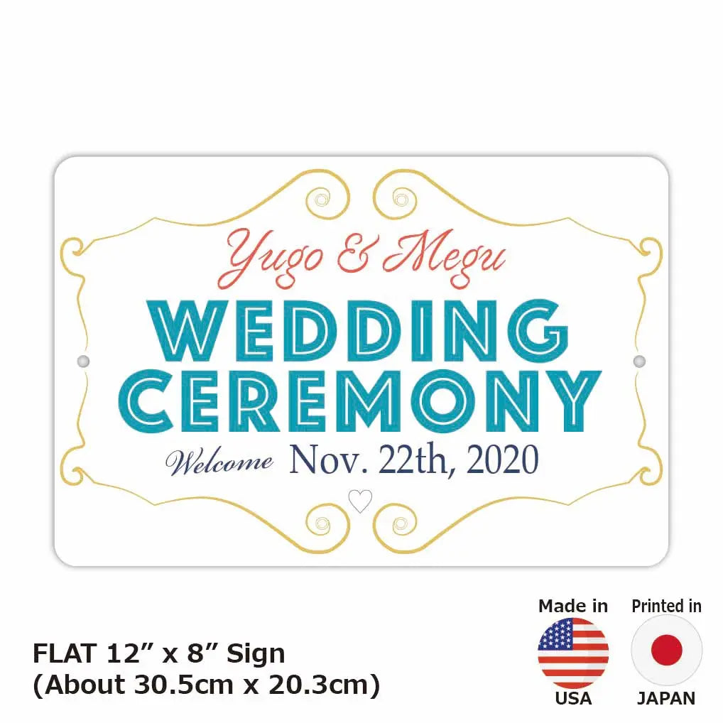 【Targa rettangolare】Wedding Welcome Board - Turchese / Targa originale americana (circa 20x30 cm)