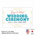 【Targa rettangolare】Wedding Welcome Board - Turchese / Targa originale americana (circa 20x30 cm)