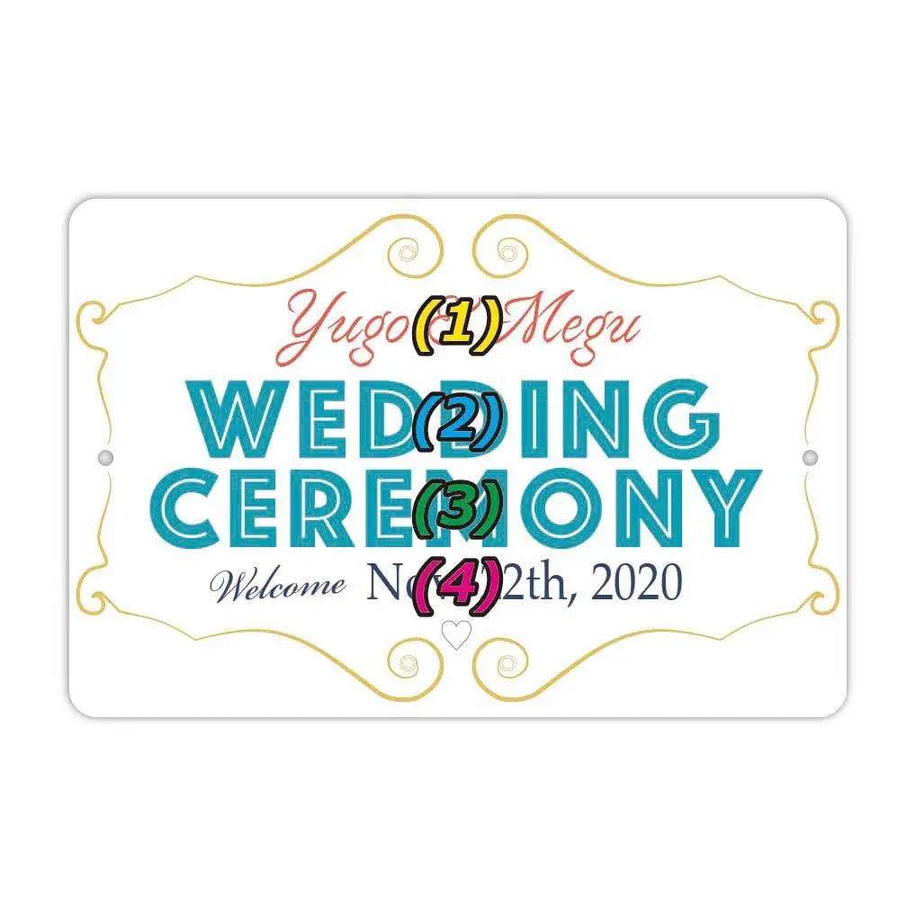 【Targa rettangolare】Wedding Welcome Board - Turchese / Targa originale americana (circa 20x30 cm)