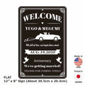 【長方形看板】ウェディングウェルカムボード・カー・ブラック/アメリカ製オリジナル看板(約20x30cm)