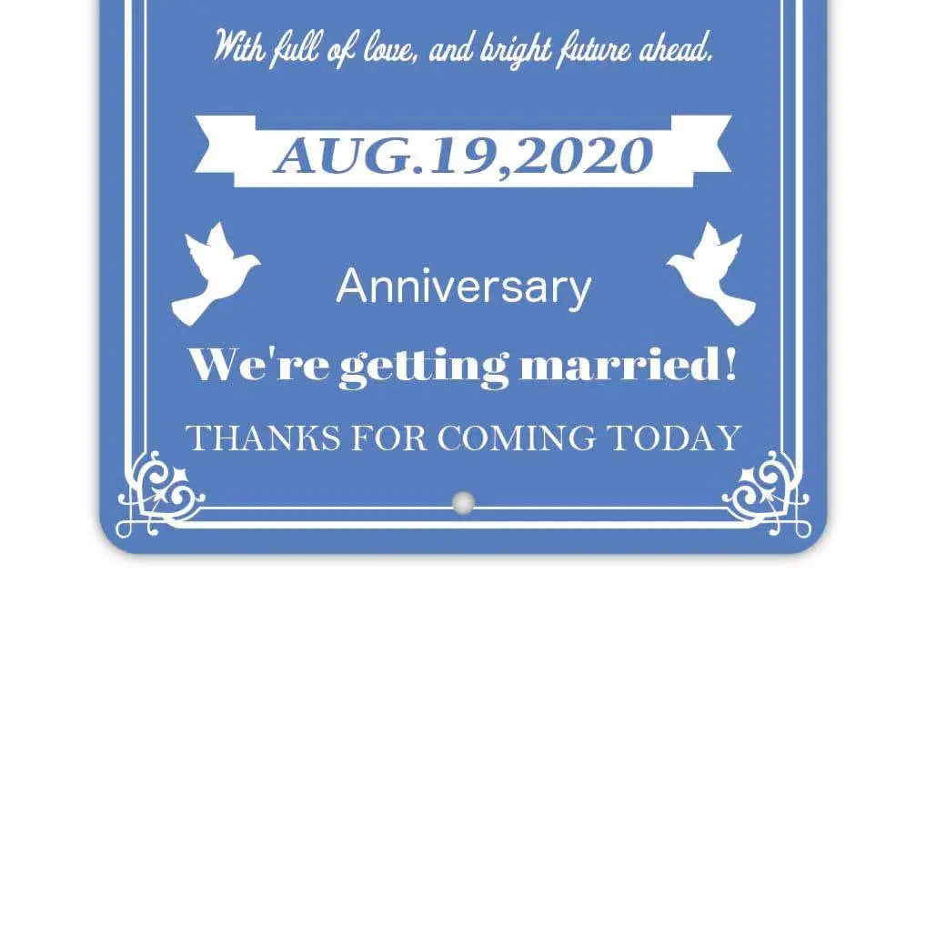 【Insegna rettangolare】Wedding Welcome Board - Car Blue / Insegna originale americana (circa 20x30 cm)