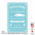 【長方形看板】ウェディングウェルカムボード・カー・ターコイズ/アメリカ製オリジナル看板(約20x30cm)