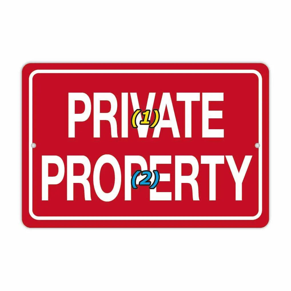 【Cartello Rettangolare】Proprietà privata/Cartello originale americano (circa 20x30 cm)