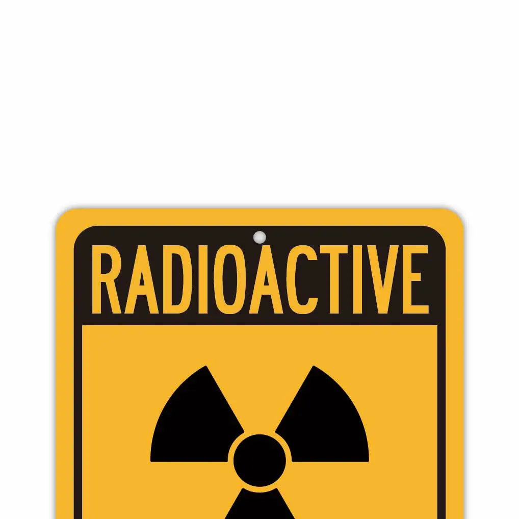 【Cartello rettangolare】ATTENZIONE RADIAZIONI / OBBLIGO DI INDOSSARE LA TUTA PROTETTIVA / Cartello originale americano (circa 20x30cm)