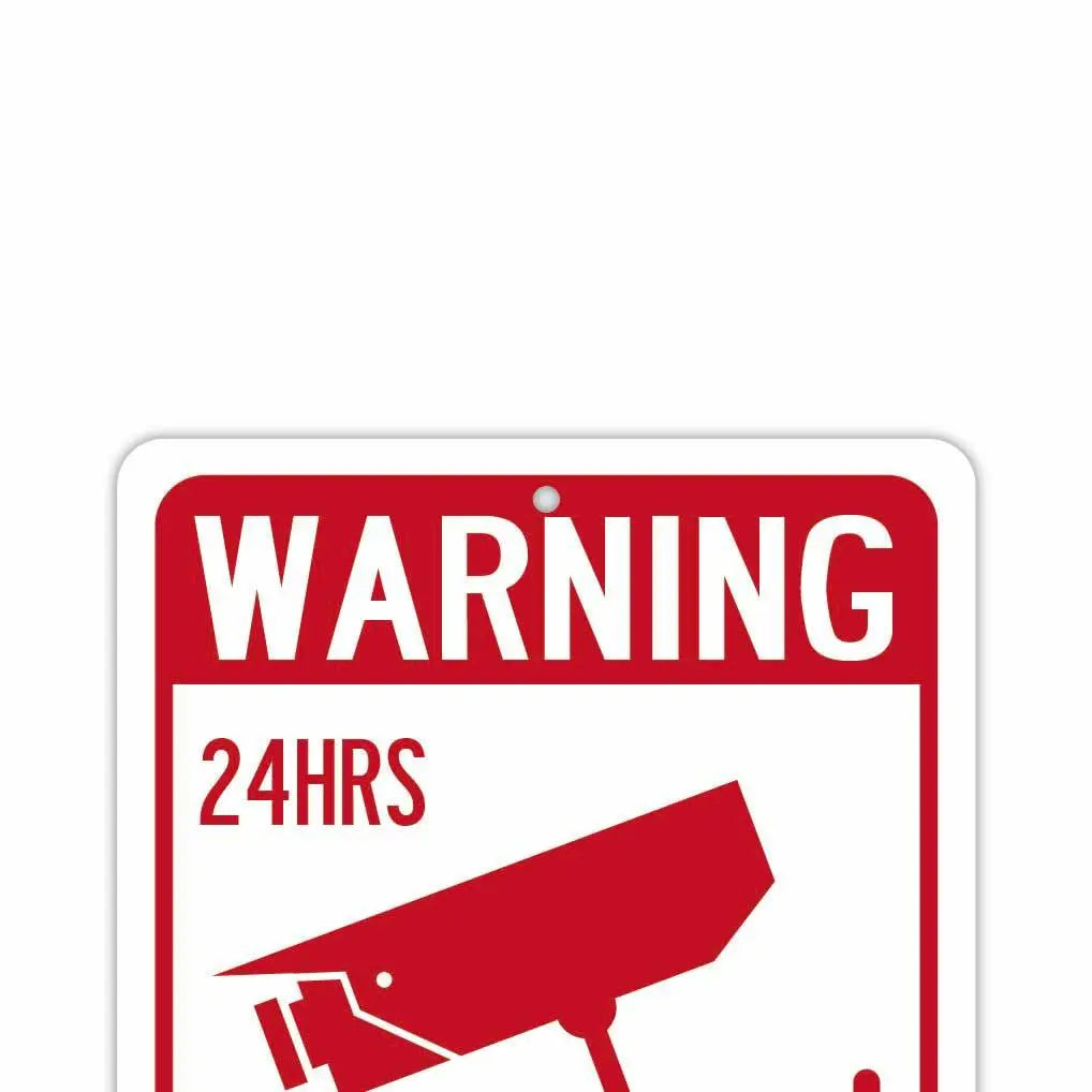 【Targa Rettangolare】Attenzione! Telecamere di sicurezza in funzione/Targa originale americana (circa 20x30 cm)