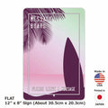 【Insegna rettangolare】Messaggio a bordo – Surf / Insegna originale Made in USA (circa 20x30cm)