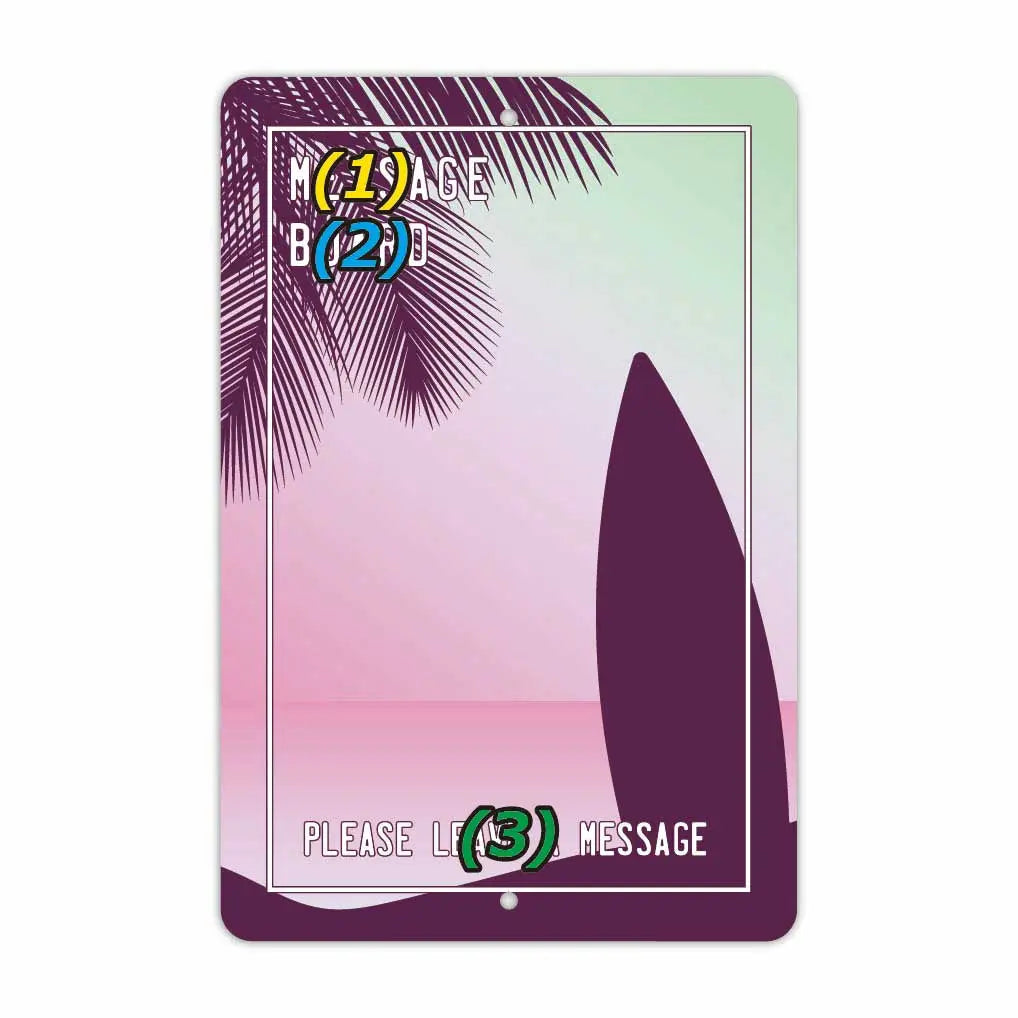【Insegna rettangolare】Messaggio a bordo – Surf / Insegna originale Made in USA (circa 20x30cm)