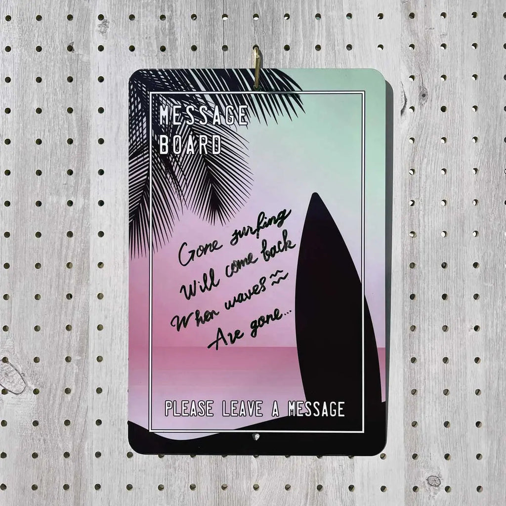 【Insegna rettangolare】Messaggio a bordo – Surf / Insegna originale Made in USA (circa 20x30cm)