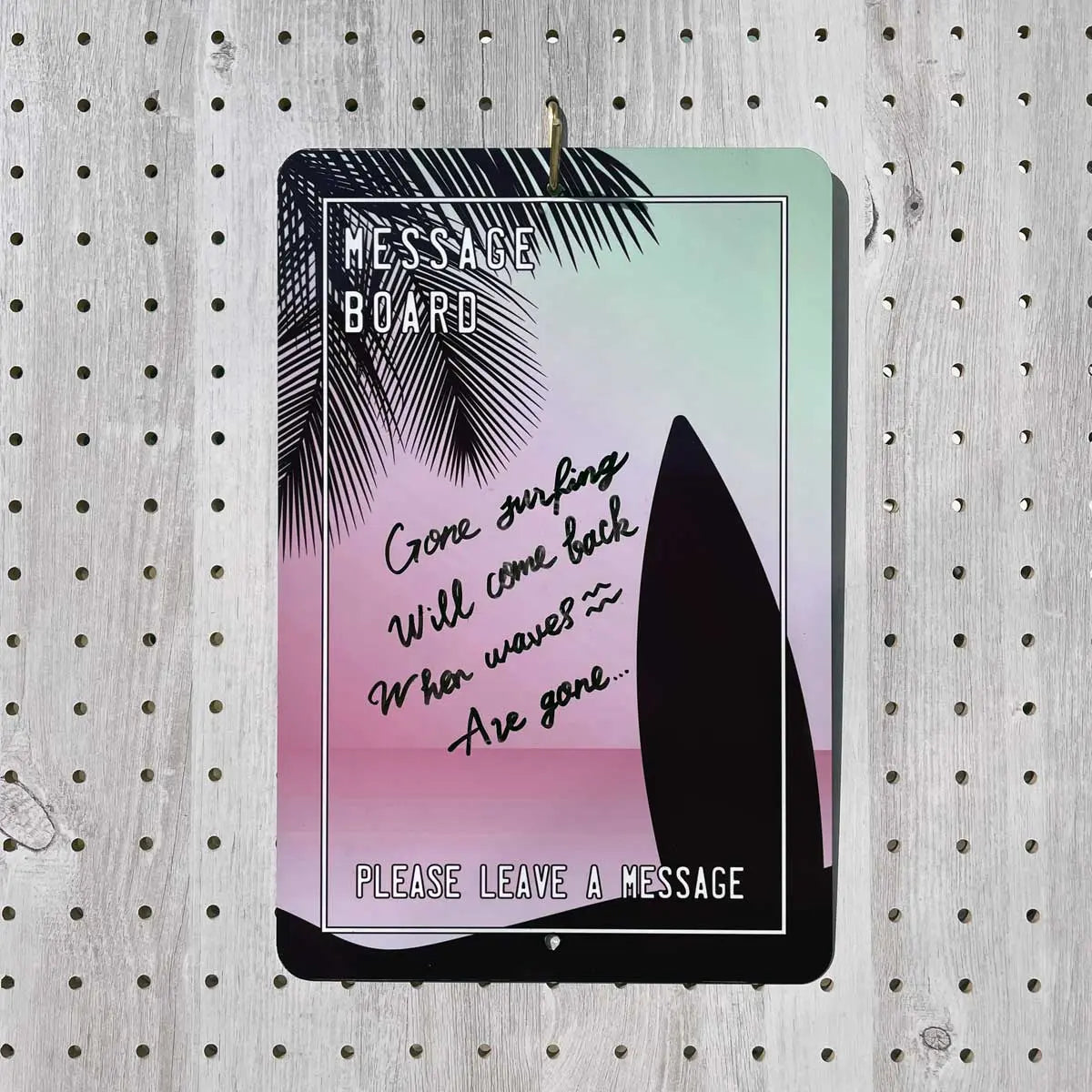 【Insegna rettangolare】Messaggio a bordo – Surf / Insegna originale Made in USA (circa 20x30cm)