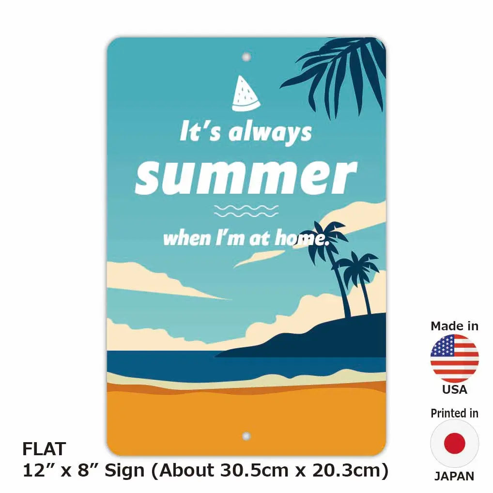[Insegna rettangolare] Palma e spiaggia / Insegna originale americana (circa 20x30 cm)