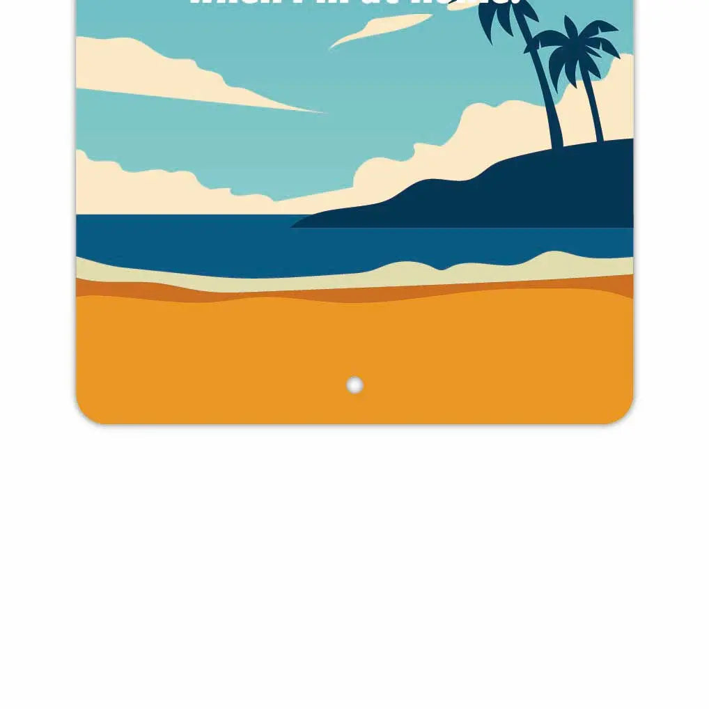 [Insegna rettangolare] Palma e spiaggia / Insegna originale americana (circa 20x30 cm)