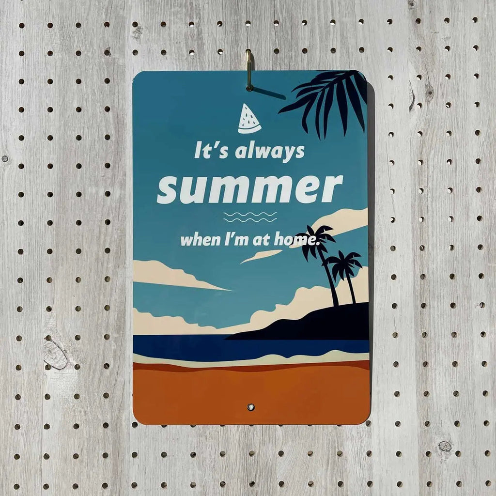 [Insegna rettangolare] Palma e spiaggia / Insegna originale americana (circa 20x30 cm)
