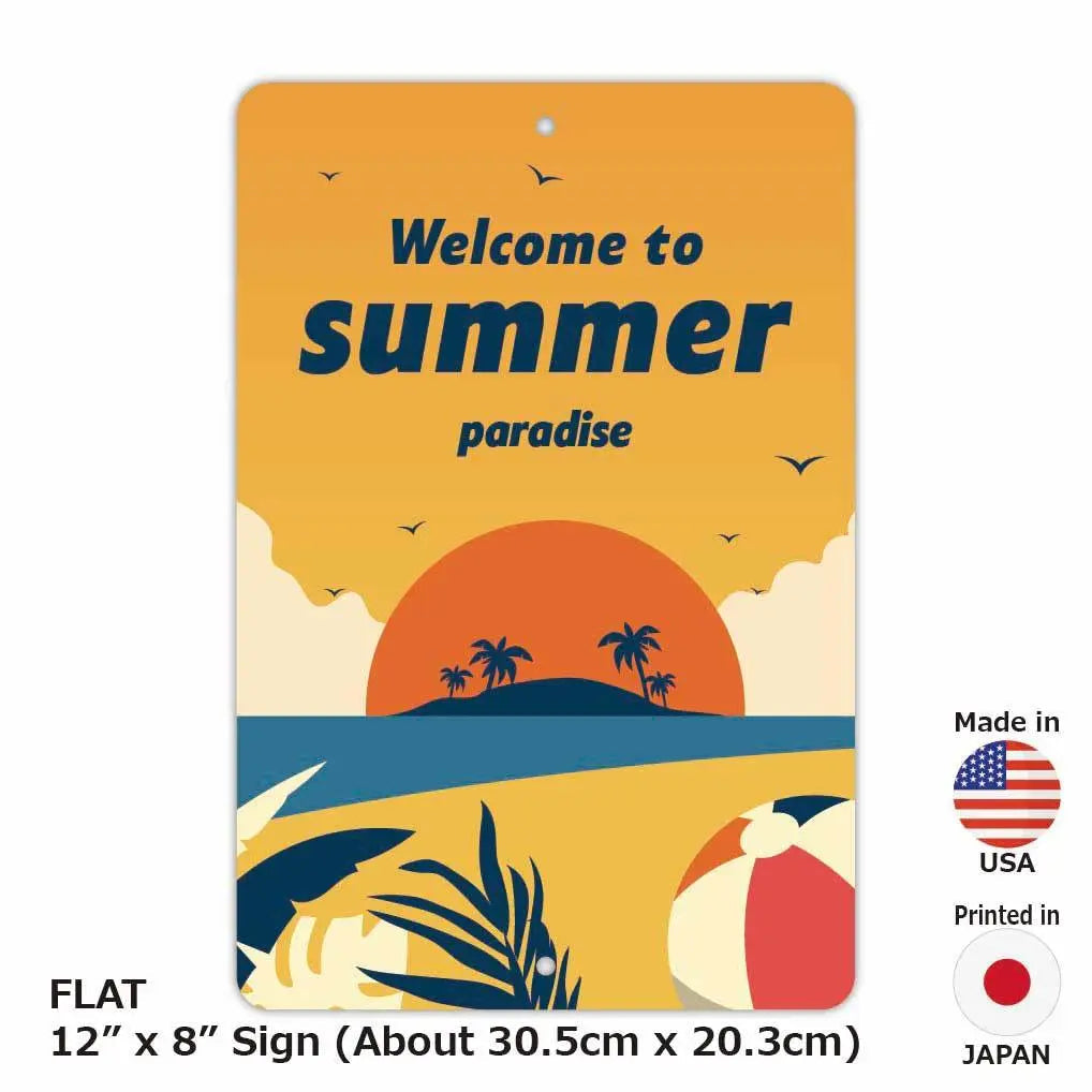 【Insegna rettangolare】Spiaggia al tramonto/Insegna originale americana (circa 20x30 cm)